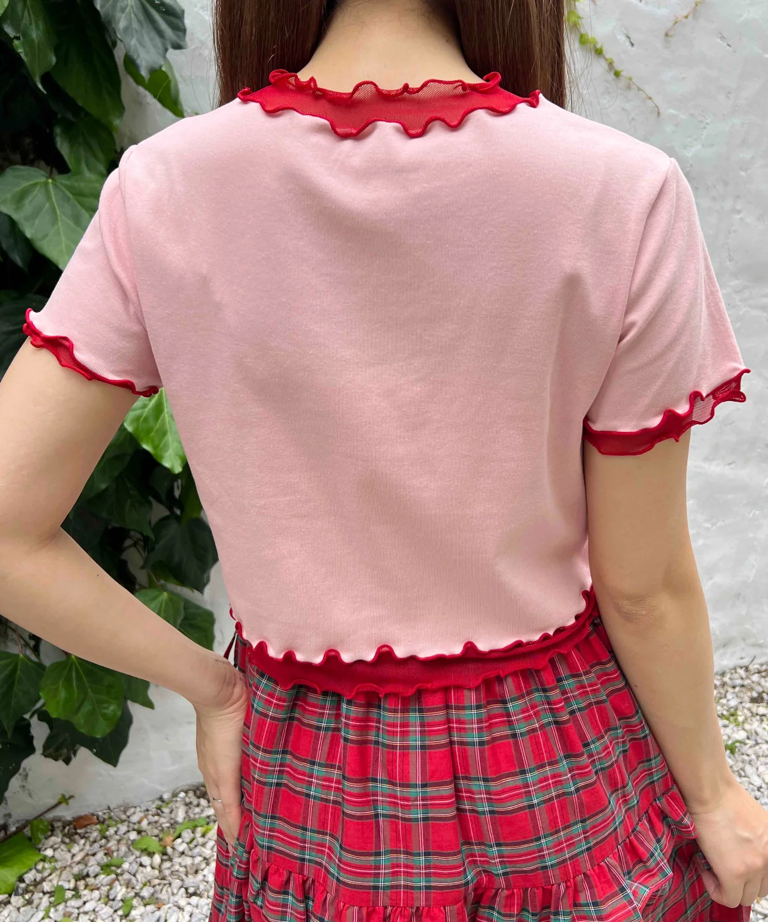 メッシュ切り替えメロウTシャツ - Image 5