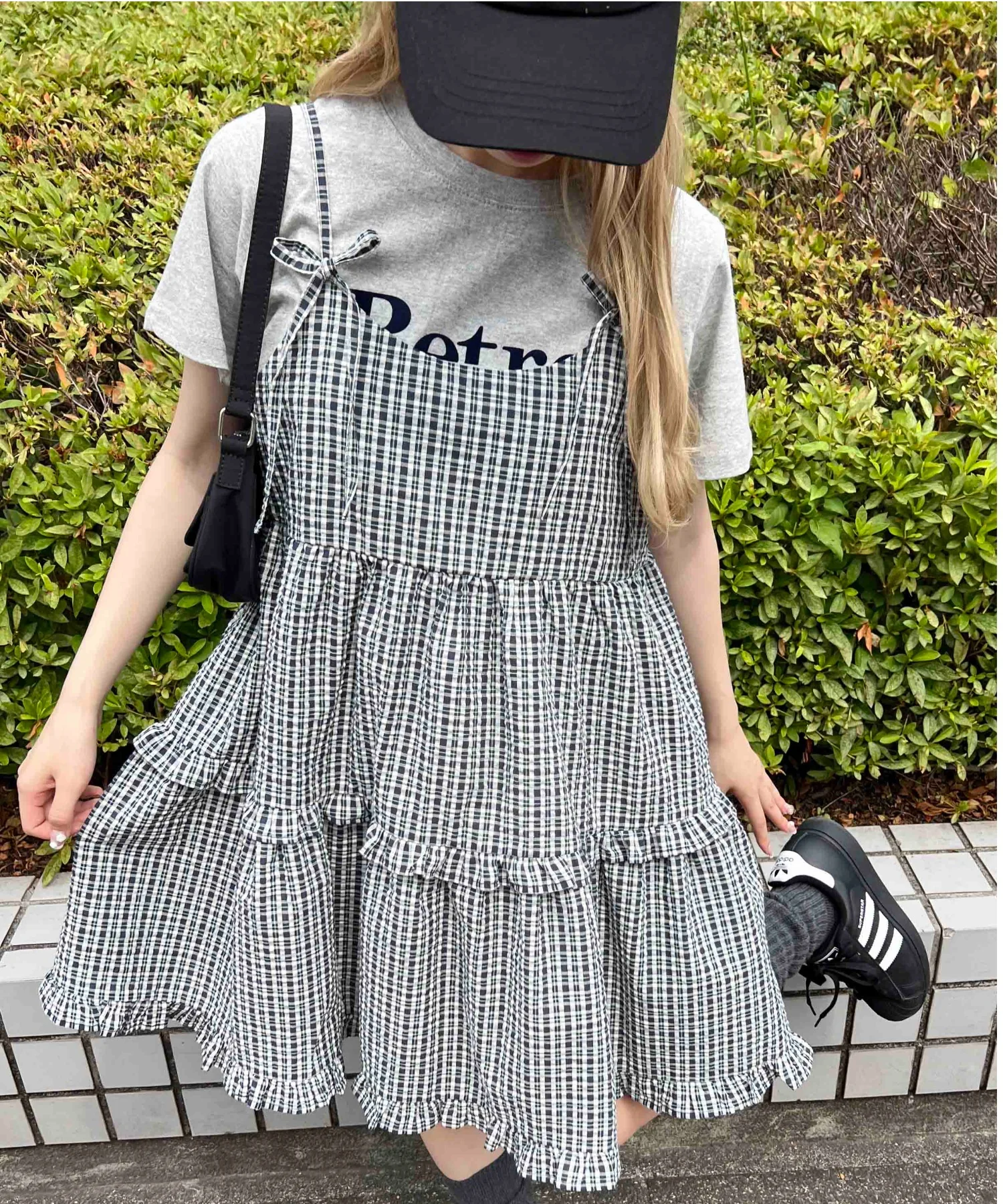 リボンティアードミニキャミワンピース