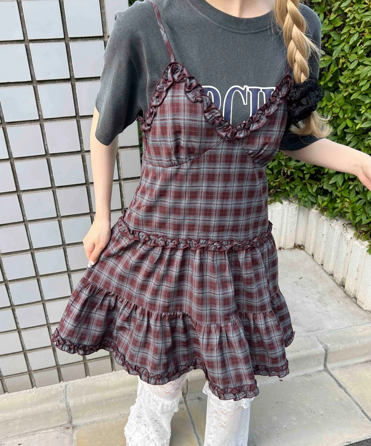 フリルキリカエチェックキャミワンピース - Image 10