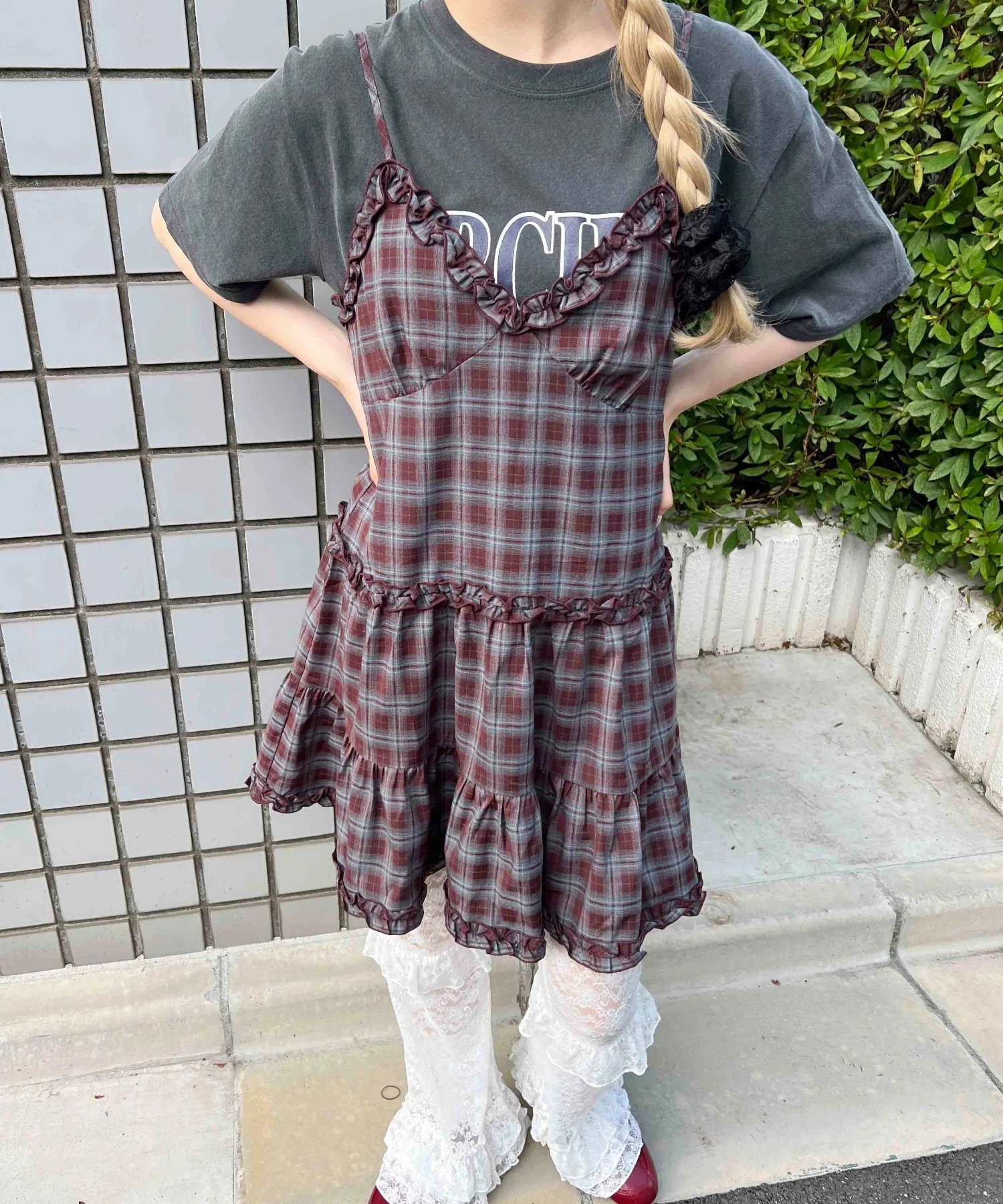 フリルキリカエチェックキャミワンピース - Image 11