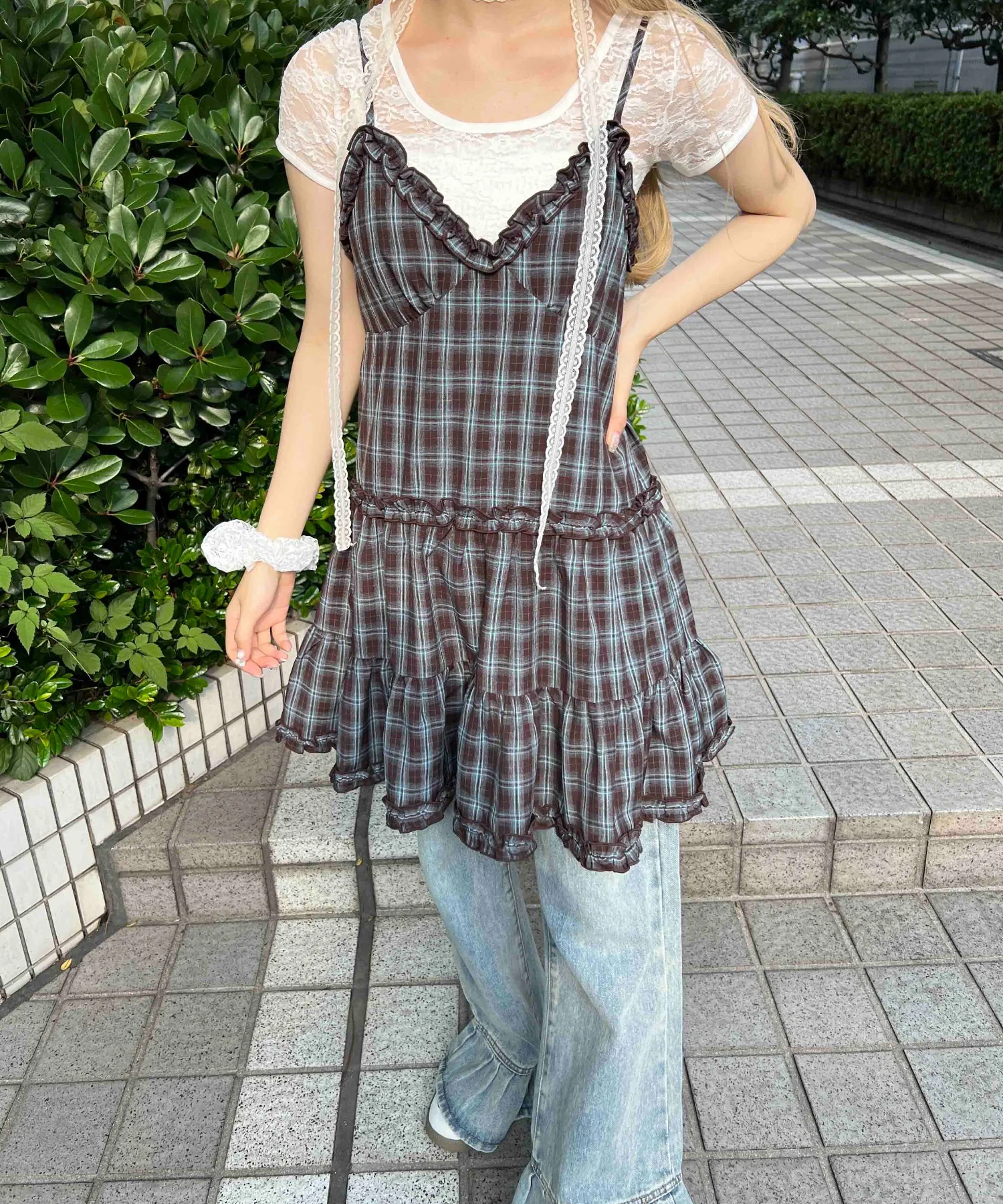 フリルキリカエチェックキャミワンピース - Image 6