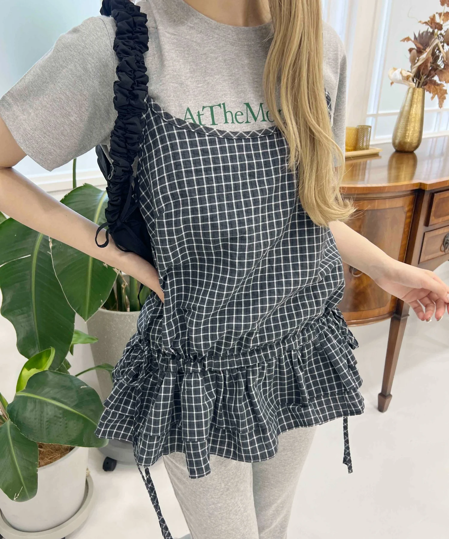 サイドリボンチェックキャミチュニック - Image 17