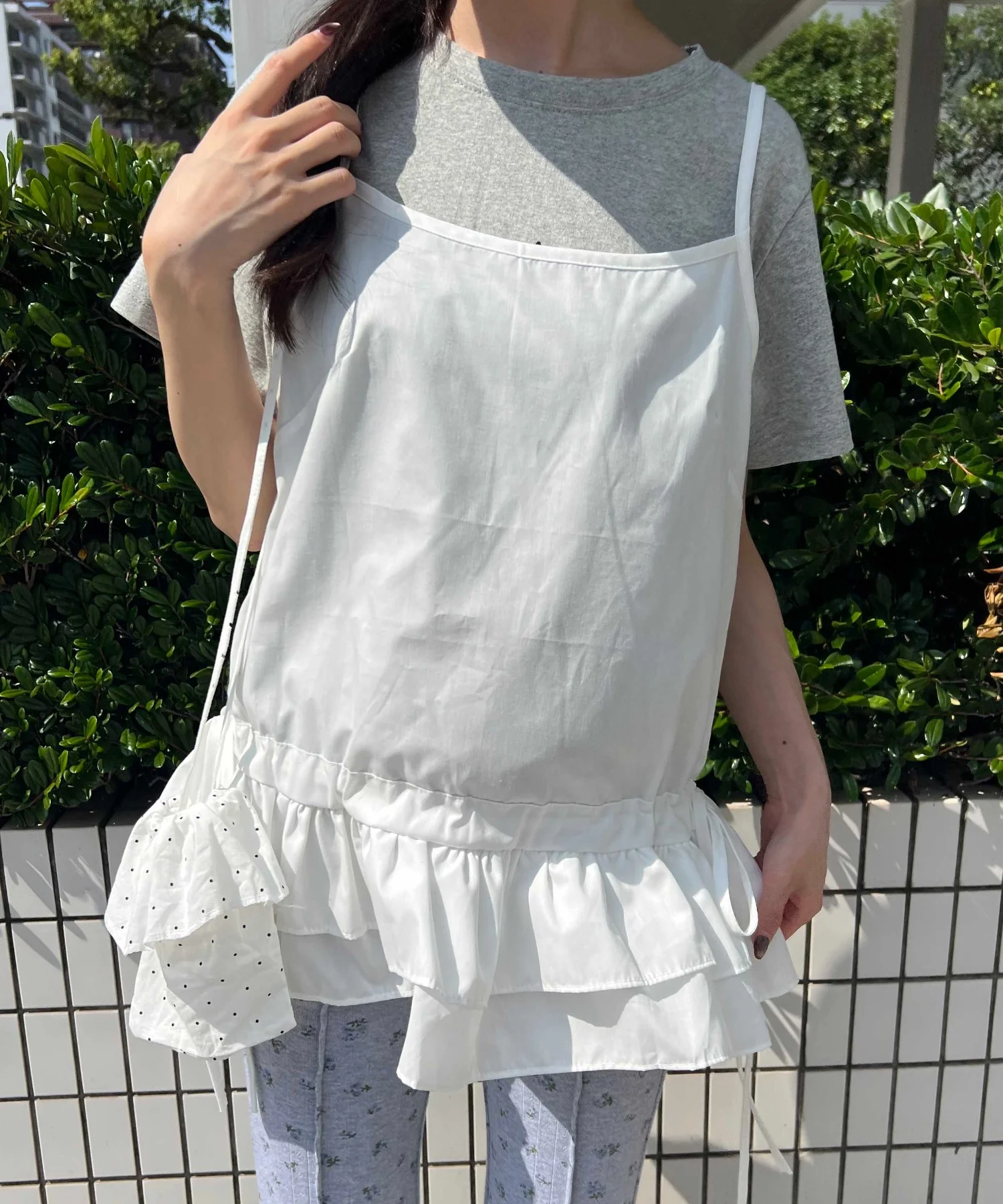 サイドリボンチェックキャミチュニック - Image 2