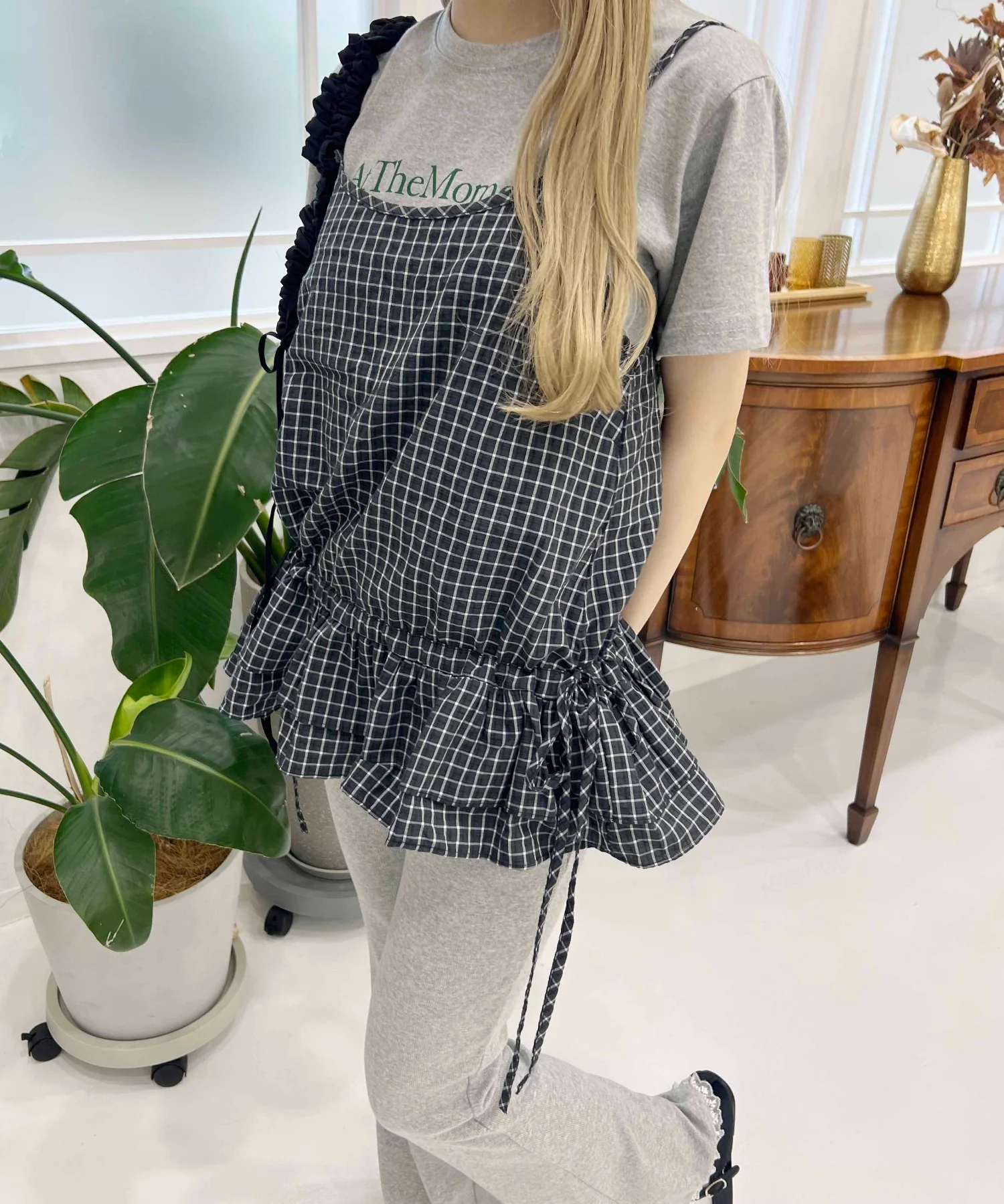 サイドリボンチェックキャミチュニック - Image 20