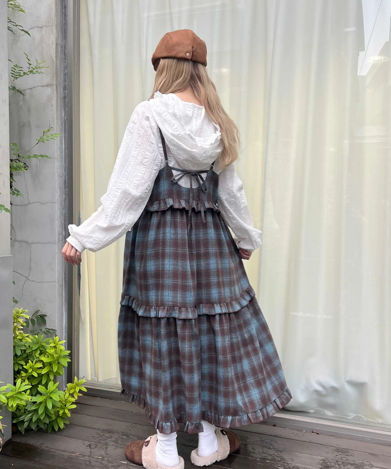 ネルチェックロングキャミワンピース - Image 5