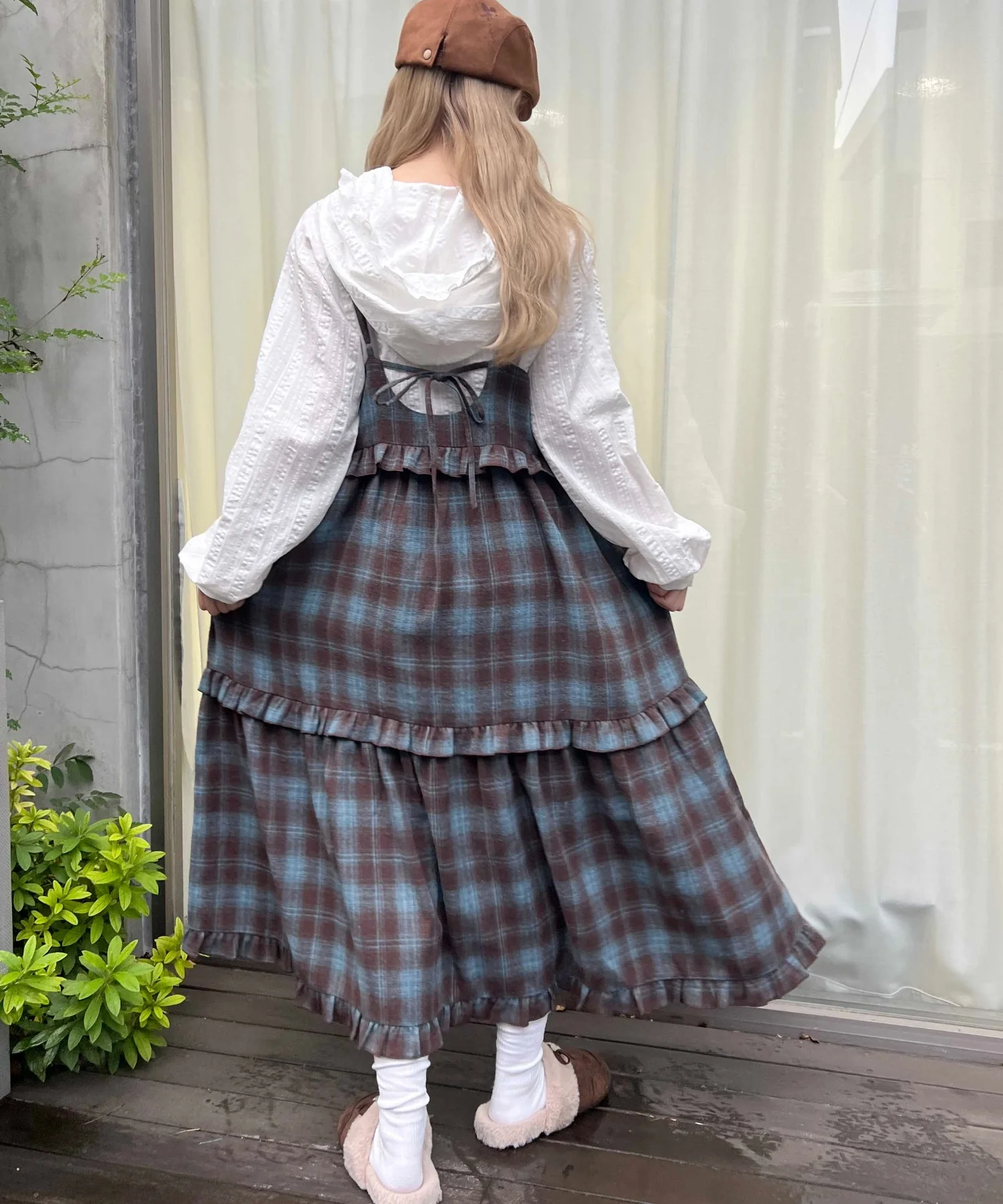 ネルチェックロングキャミワンピース - Image 6