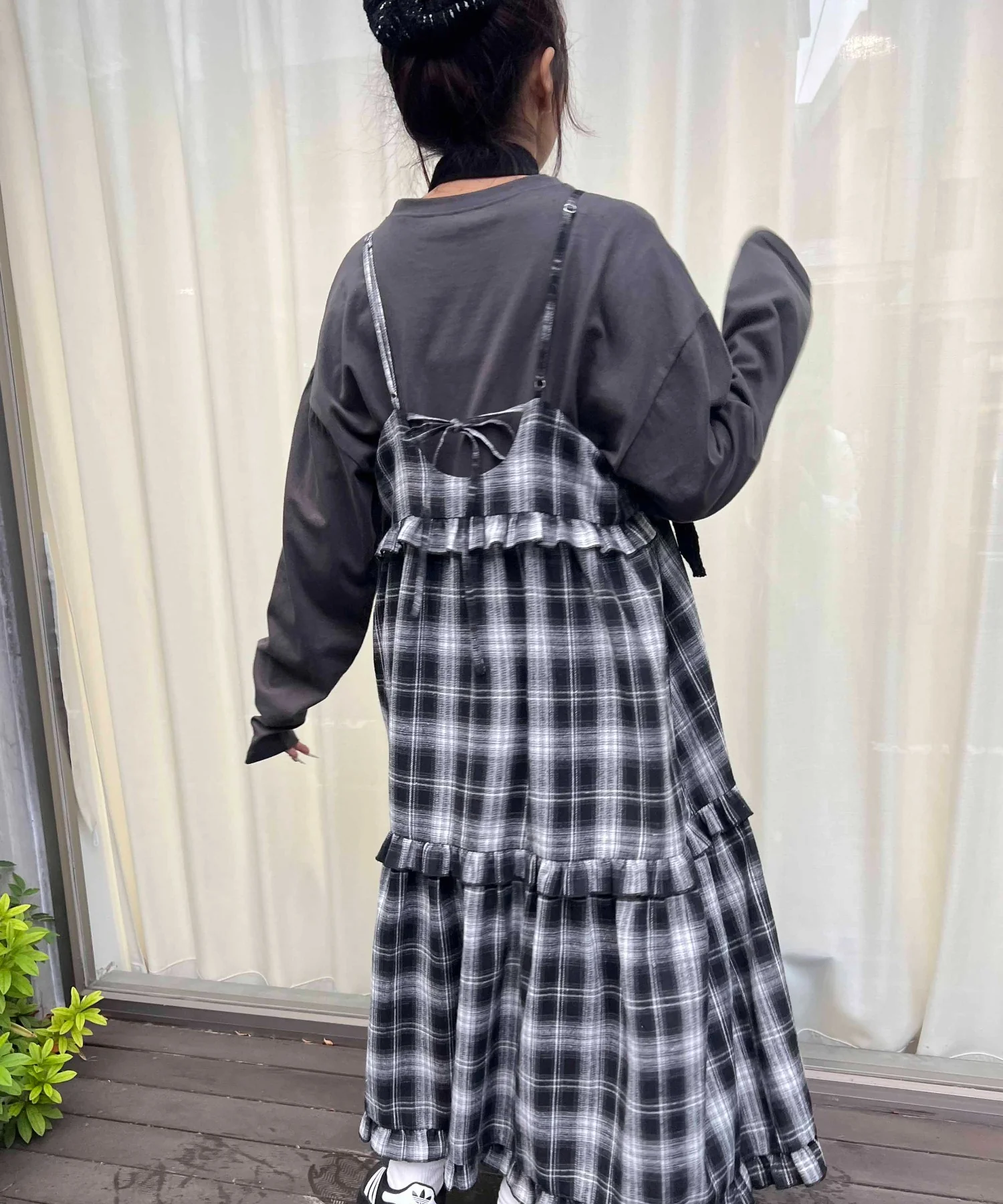 ネルチェックロングキャミワンピース - Image 8