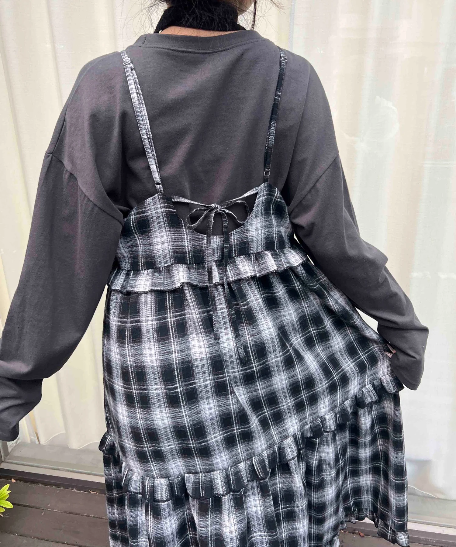 ネルチェックロングキャミワンピース - Image 9