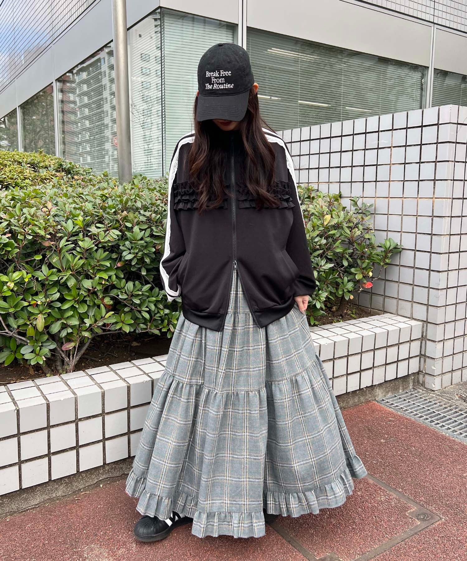 チェックティアードロングスカート - Image 13