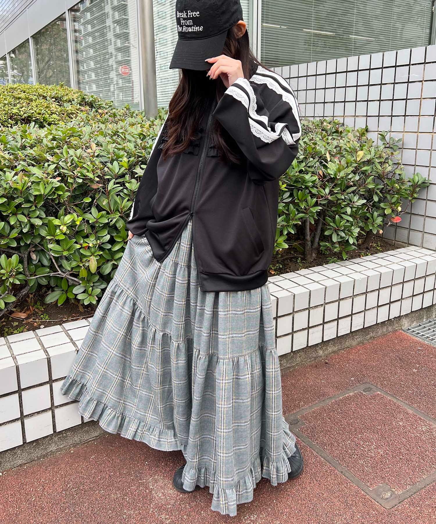 チェックティアードロングスカート - Image 14