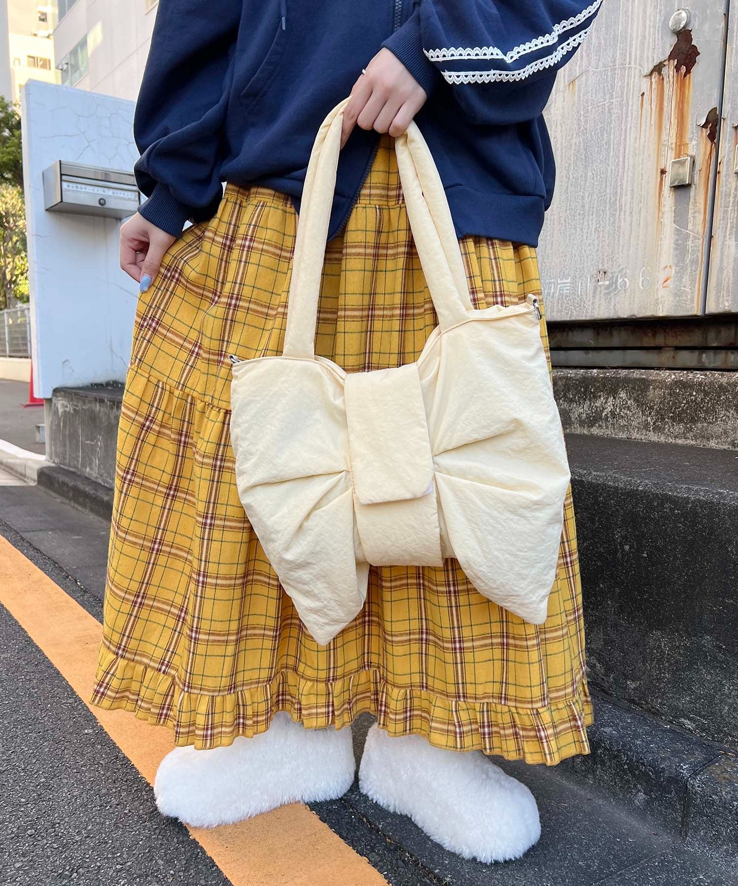 チェックティアードロングスカート - Image 6