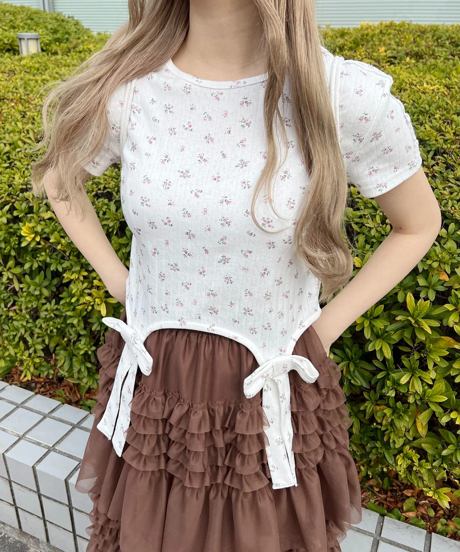 リトルフラワーWリボンTシャツ - Image 15