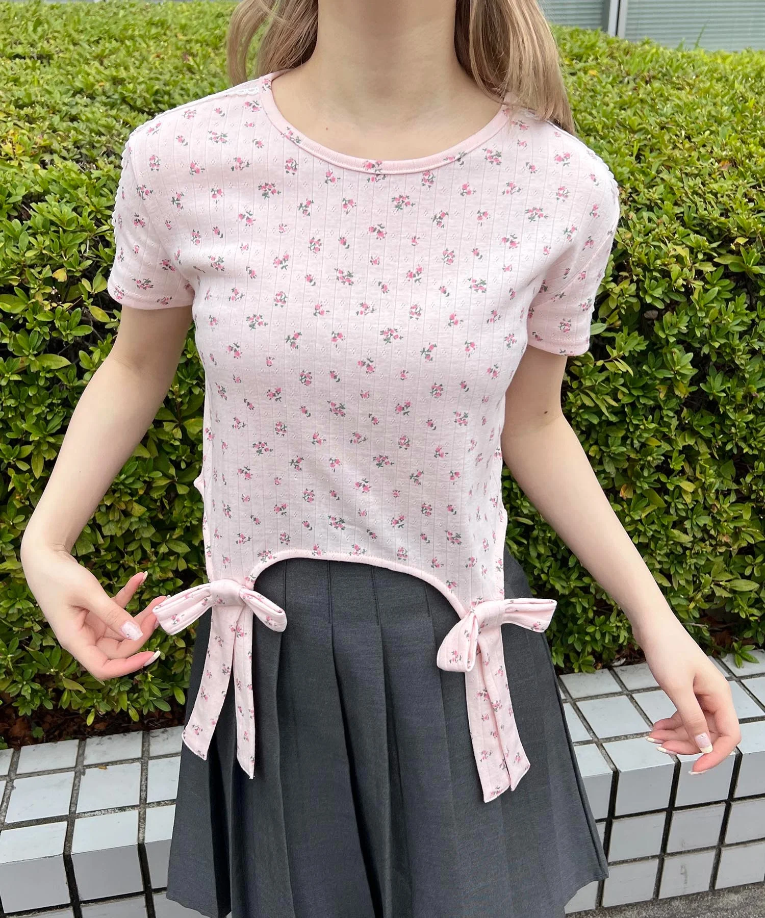 リトルフラワーWリボンTシャツ - Image 2