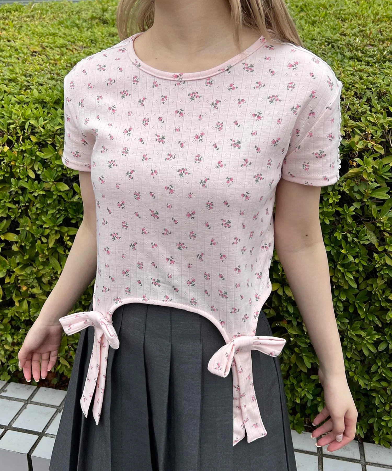 リトルフラワーWリボンTシャツ - Image 8