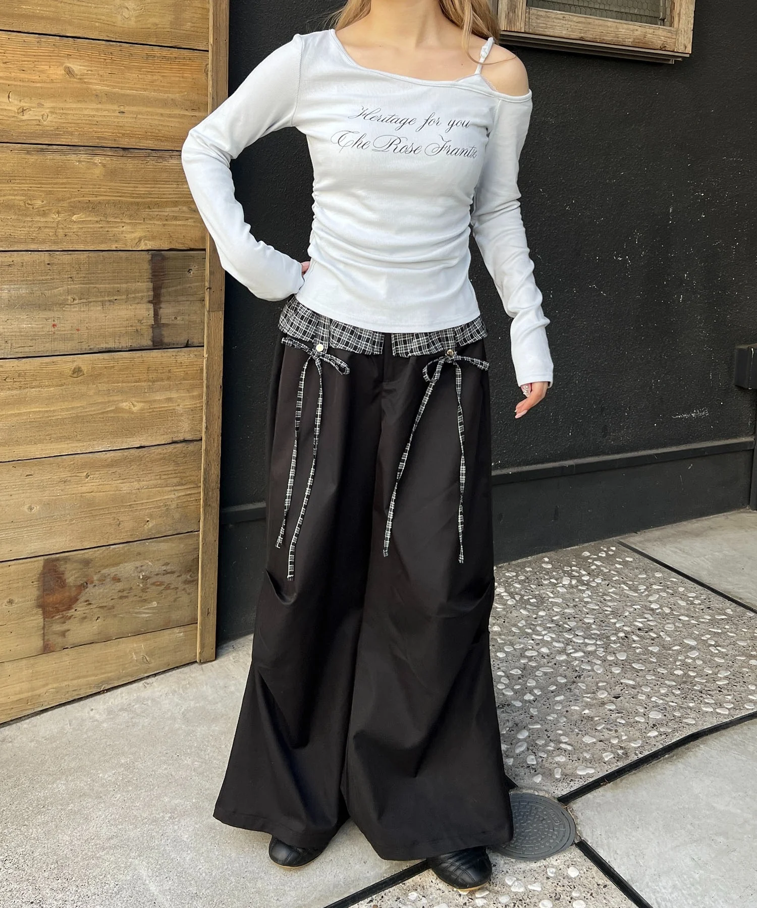 チェックレイヤードワイドパンツ - Image 10