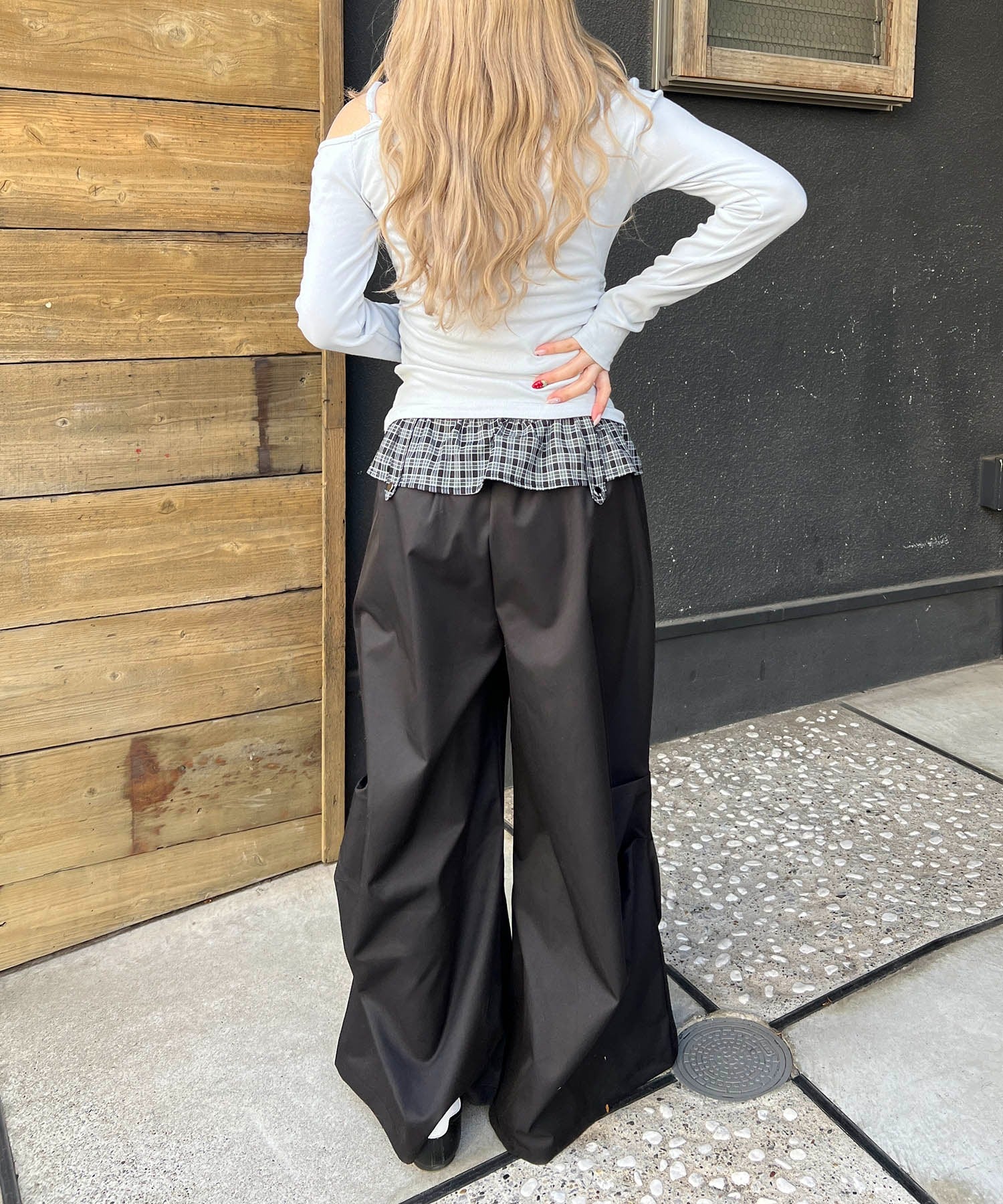 チェックレイヤードワイドパンツ - Image 11