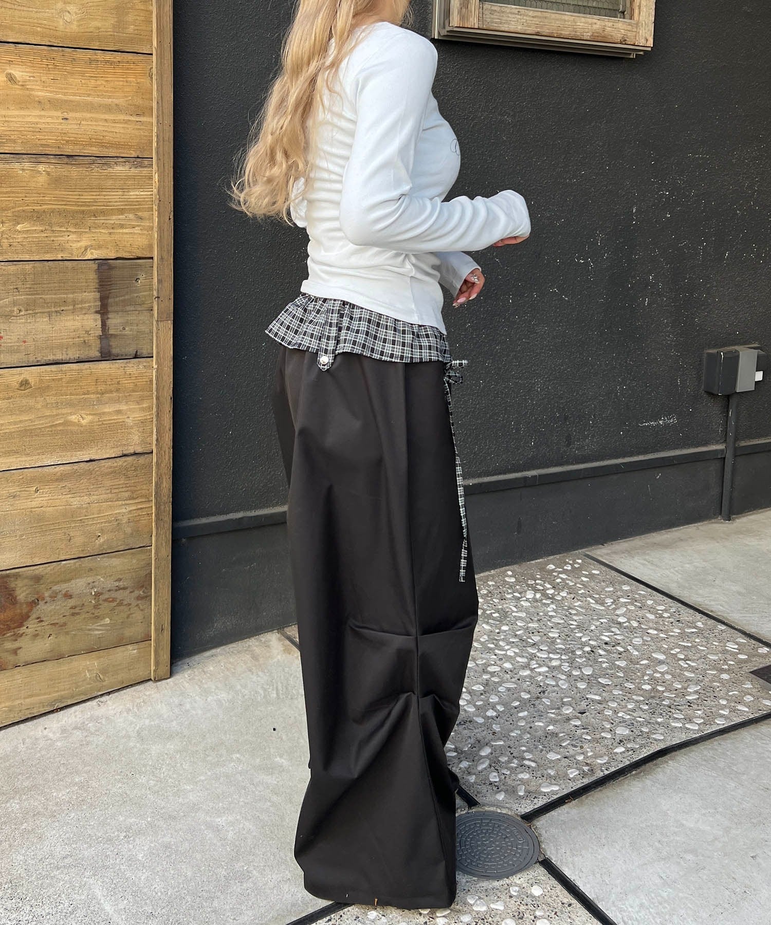 チェックレイヤードワイドパンツ - Image 12