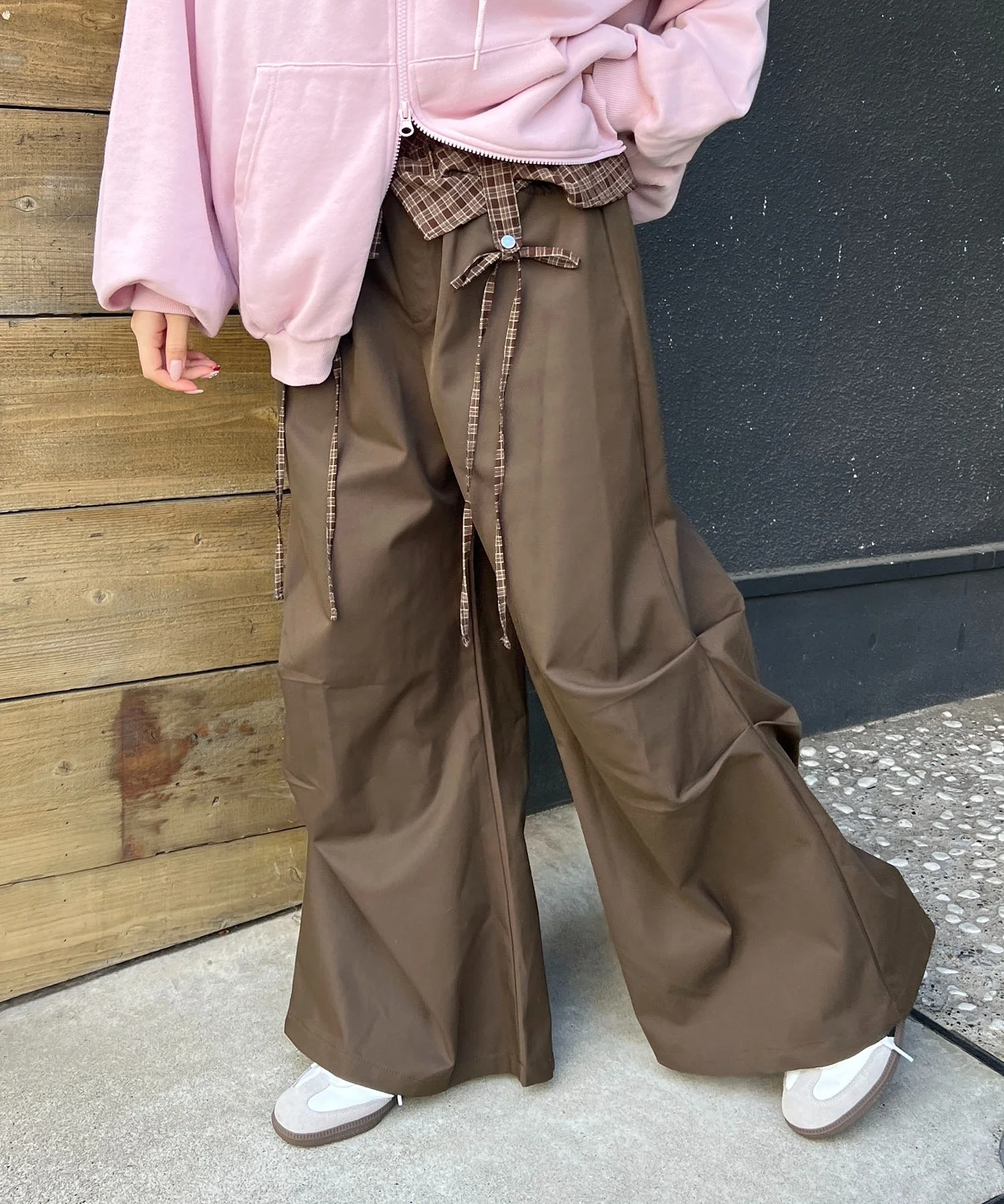 チェックレイヤードワイドパンツ - Image 3