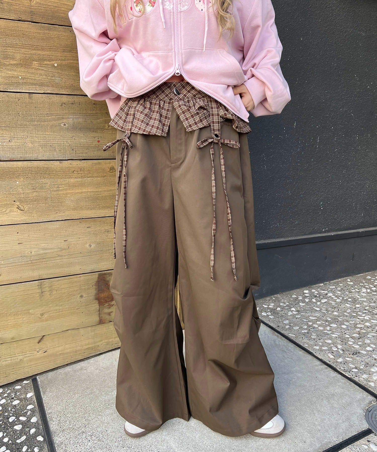チェックレイヤードワイドパンツ - Image 4
