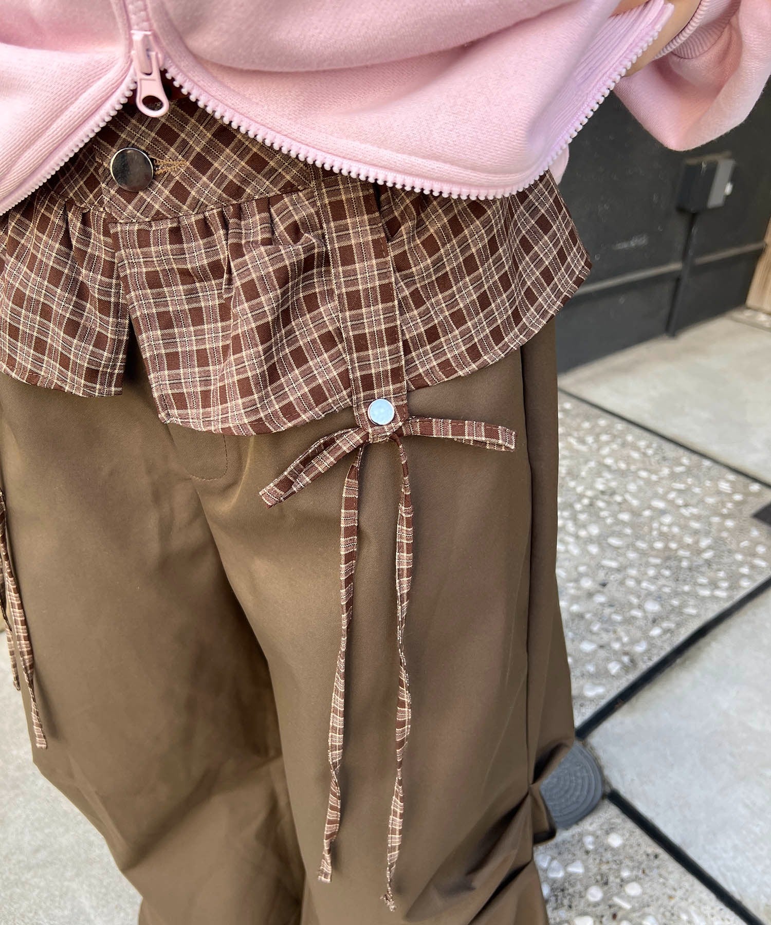 チェックレイヤードワイドパンツ - Image 7