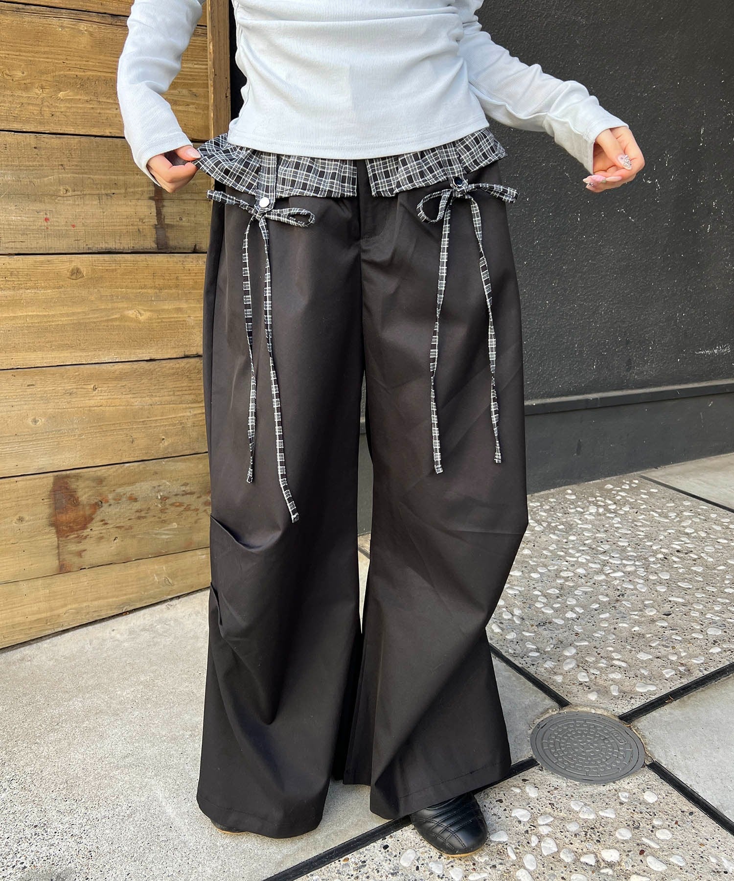 チェックレイヤードワイドパンツ - Image 9