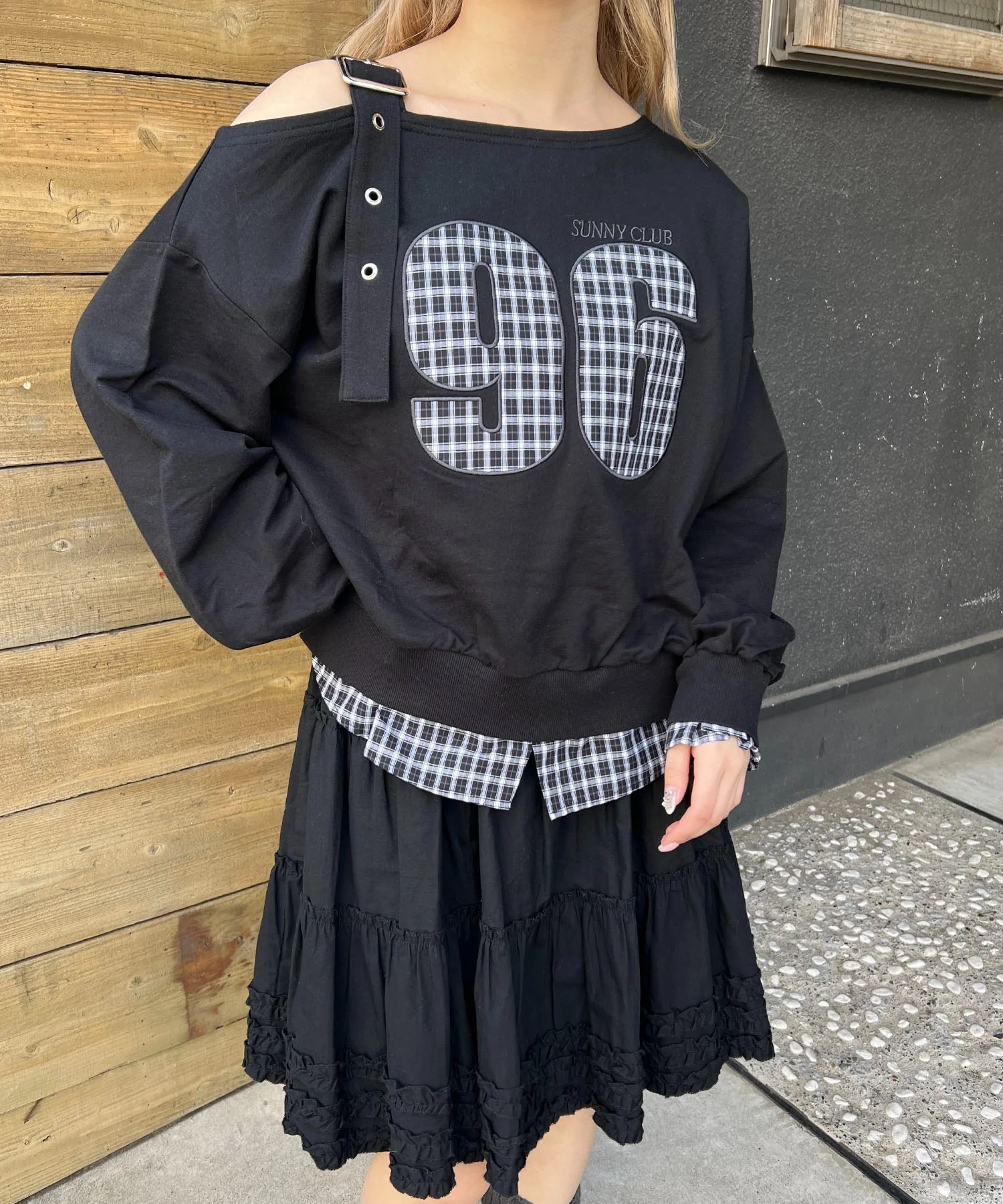 チェックレイヤードワンショルスウェット - Image 12
