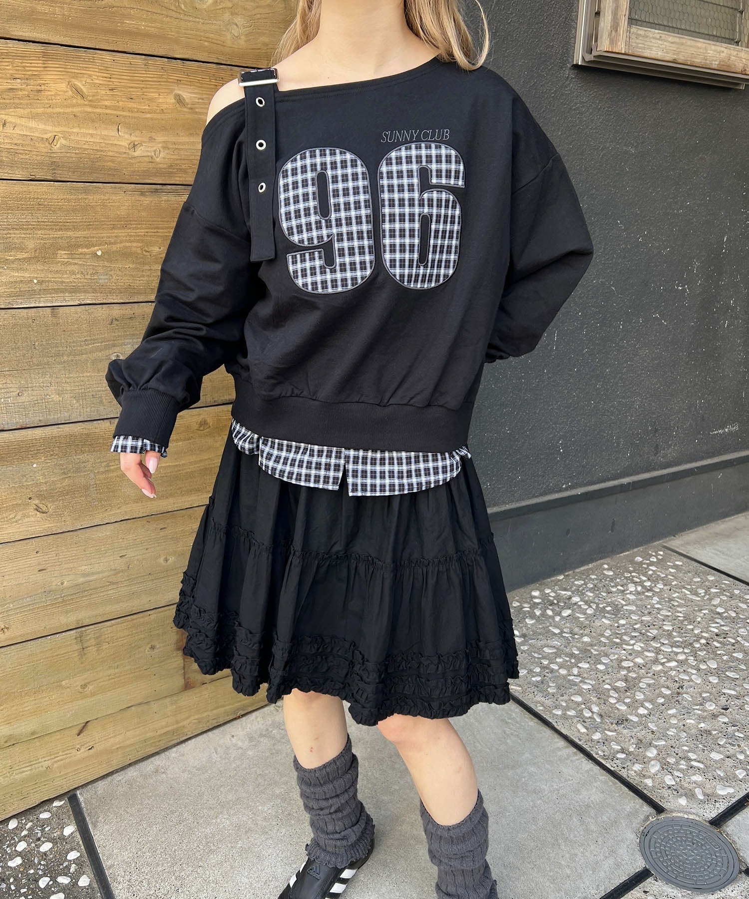 チェックレイヤードワンショルスウェット - Image 13