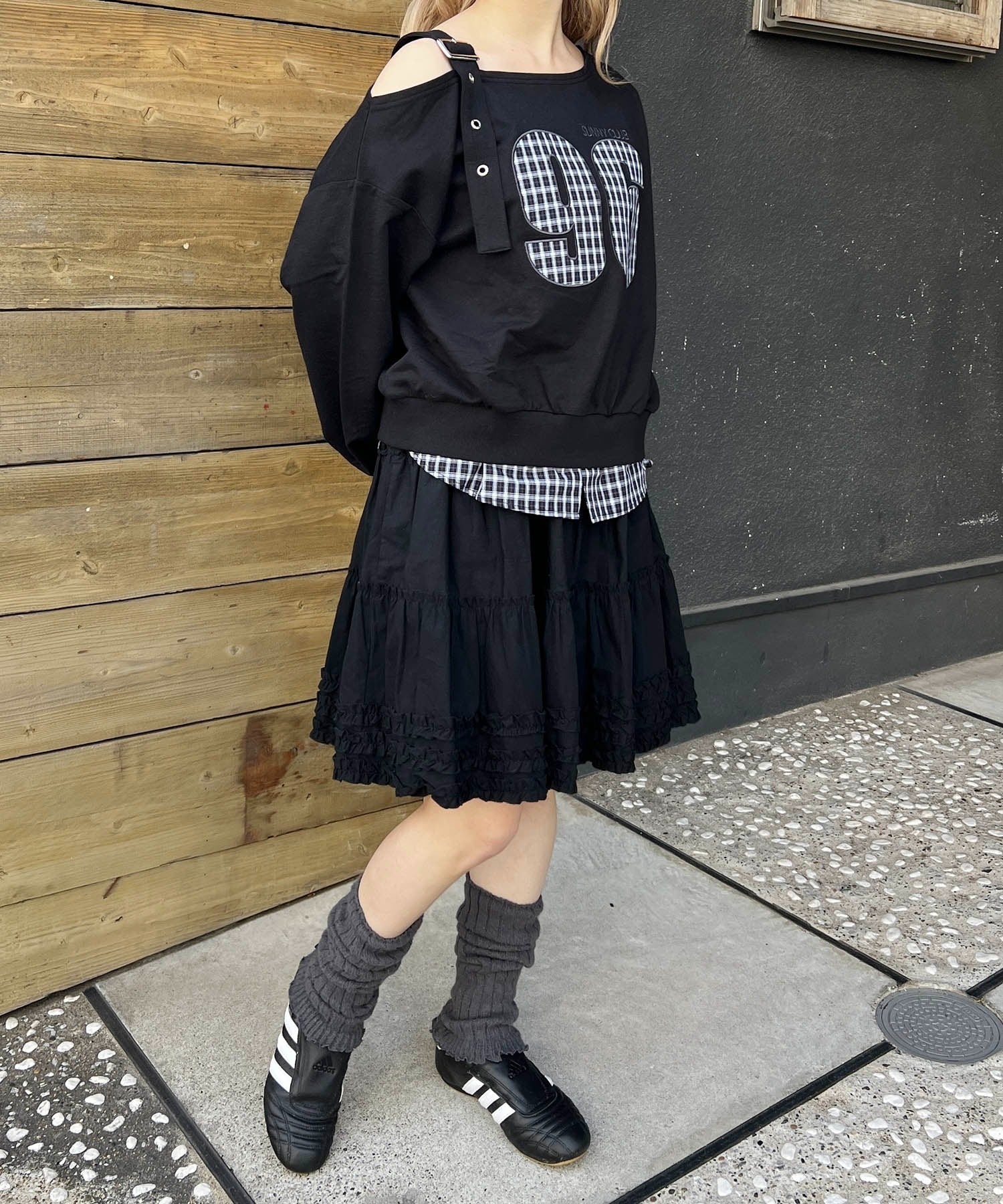 チェックレイヤードワンショルスウェット - Image 16