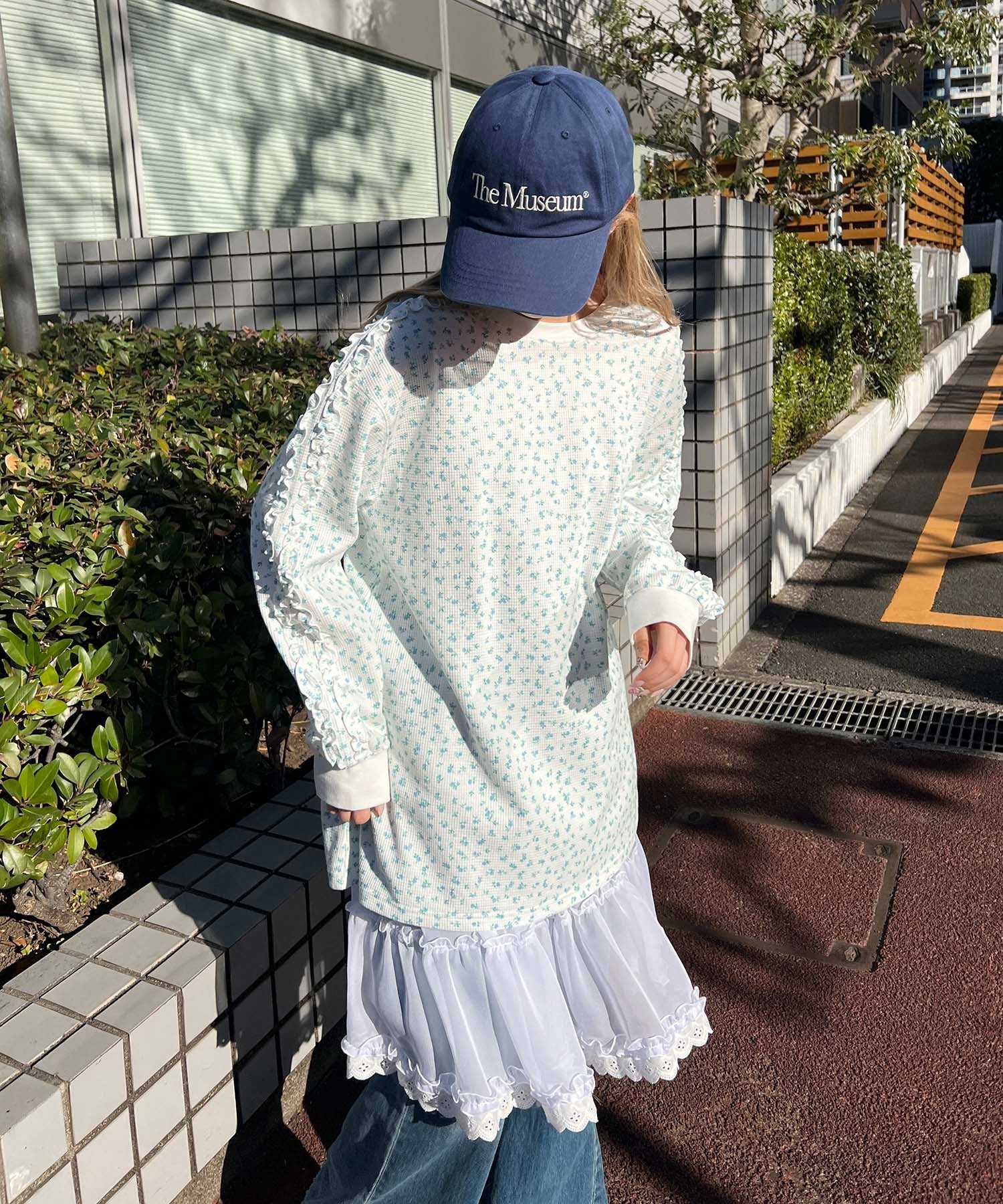 フリルラインフラワーワッフルロンT - Image 17