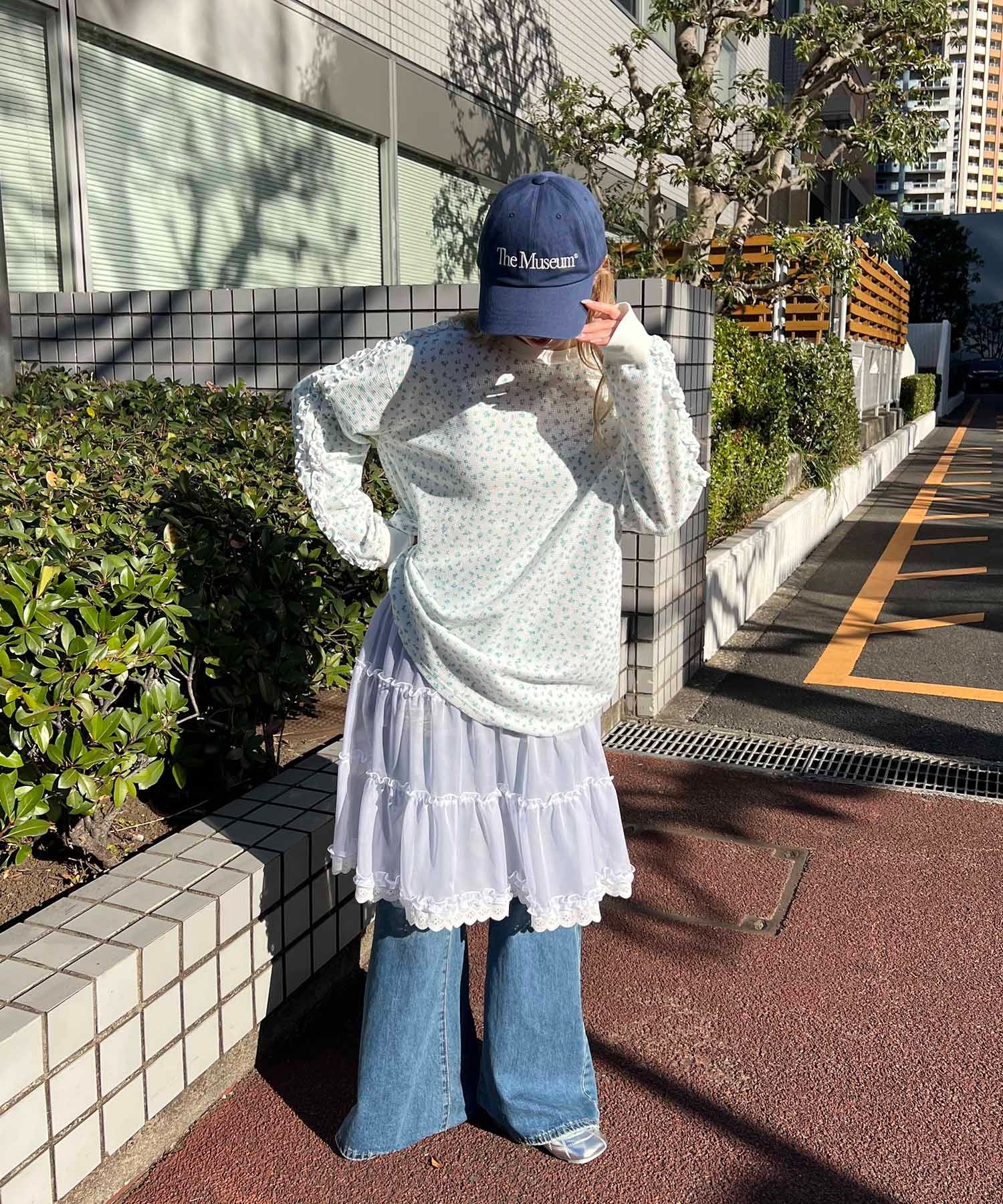 フリルラインフラワーワッフルロンT - Image 19