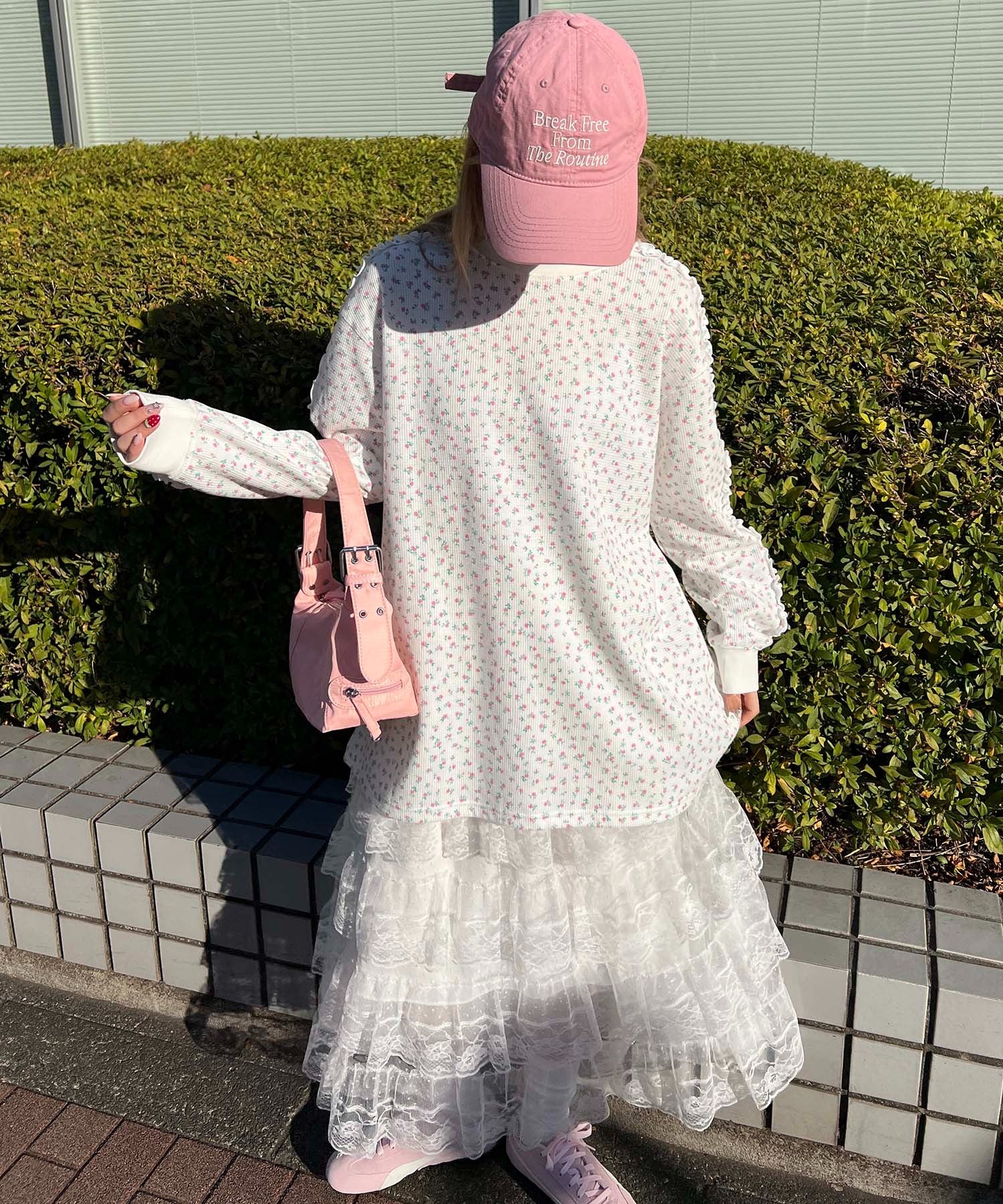 フリルラインフラワーワッフルロンT - Image 23