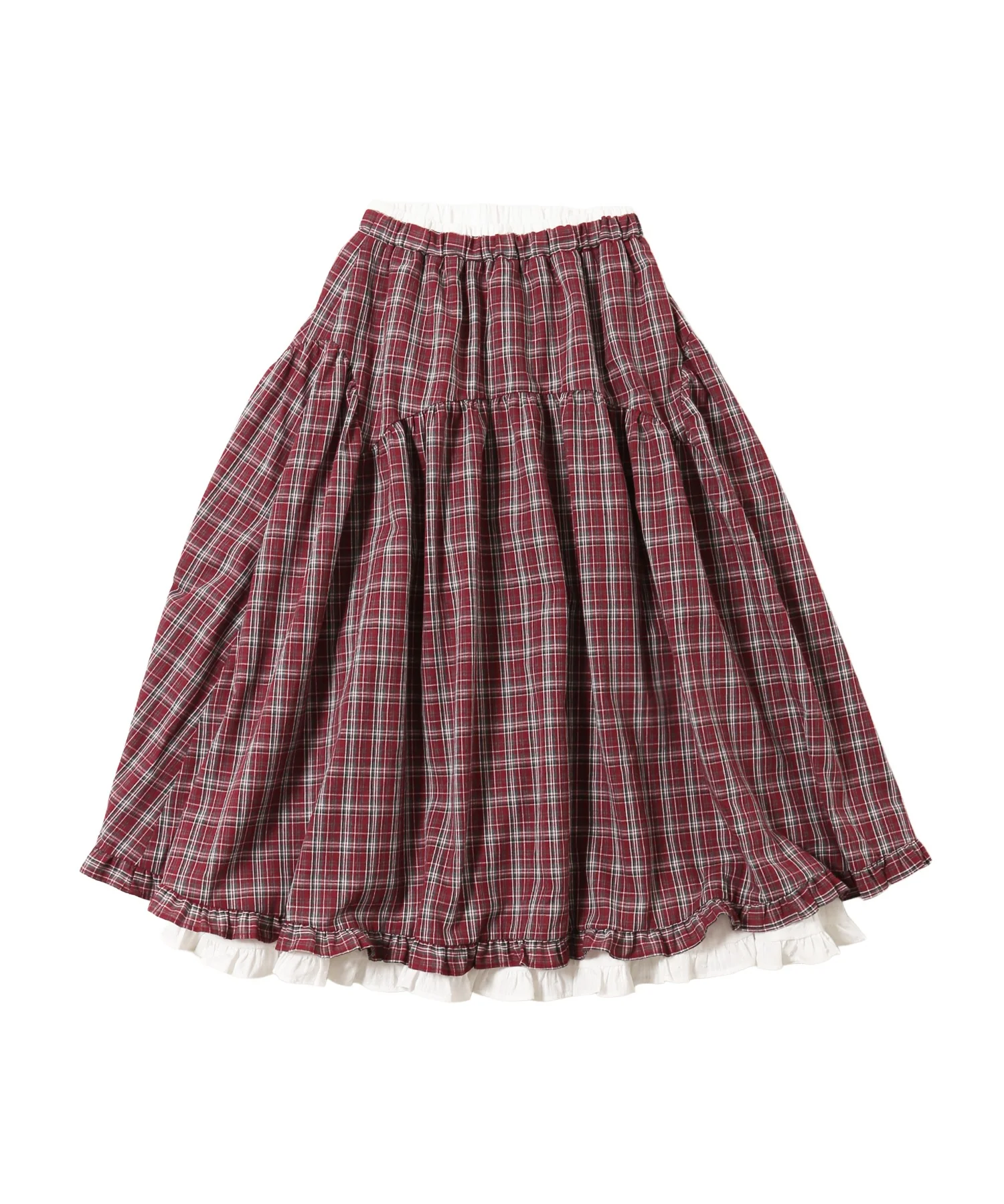 フリルレイヤードチェックロングスカート - Image 17