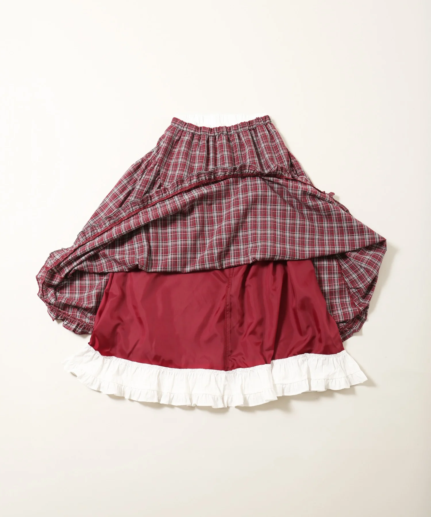 フリルレイヤードチェックロングスカート - Image 19