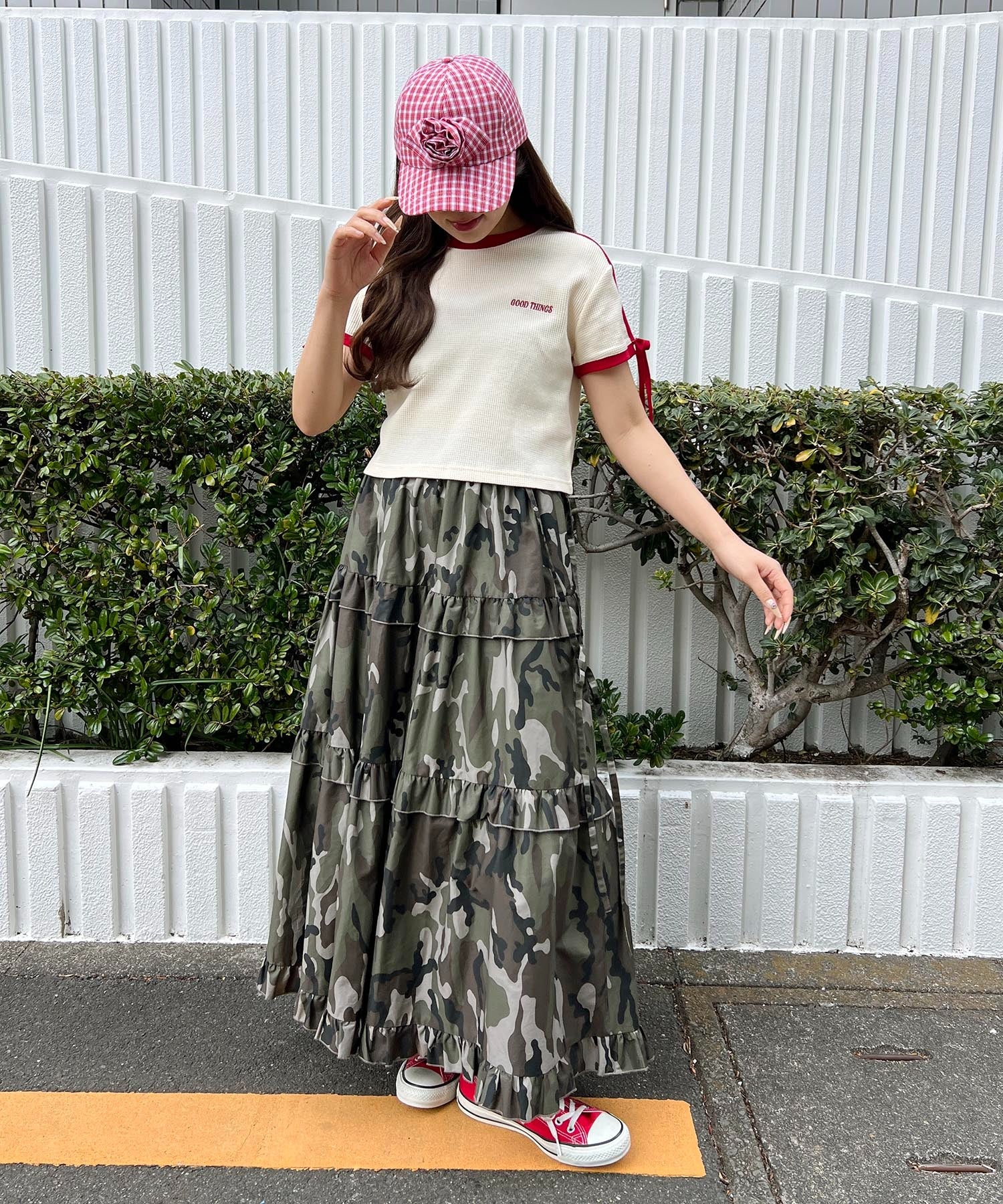 リボンポイント2ラインワッフルTシャツ - Image 22