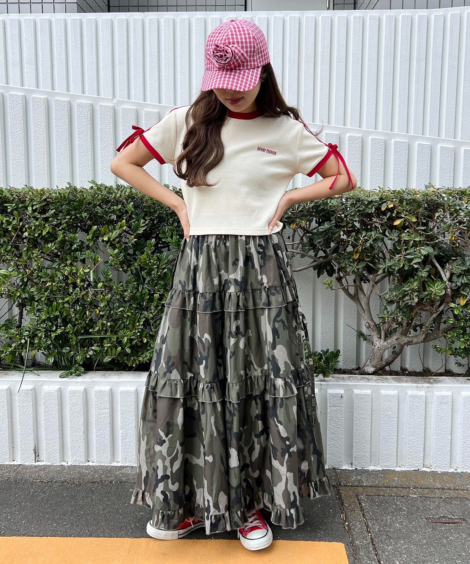 リボンポイント2ラインワッフルTシャツ - Image 24