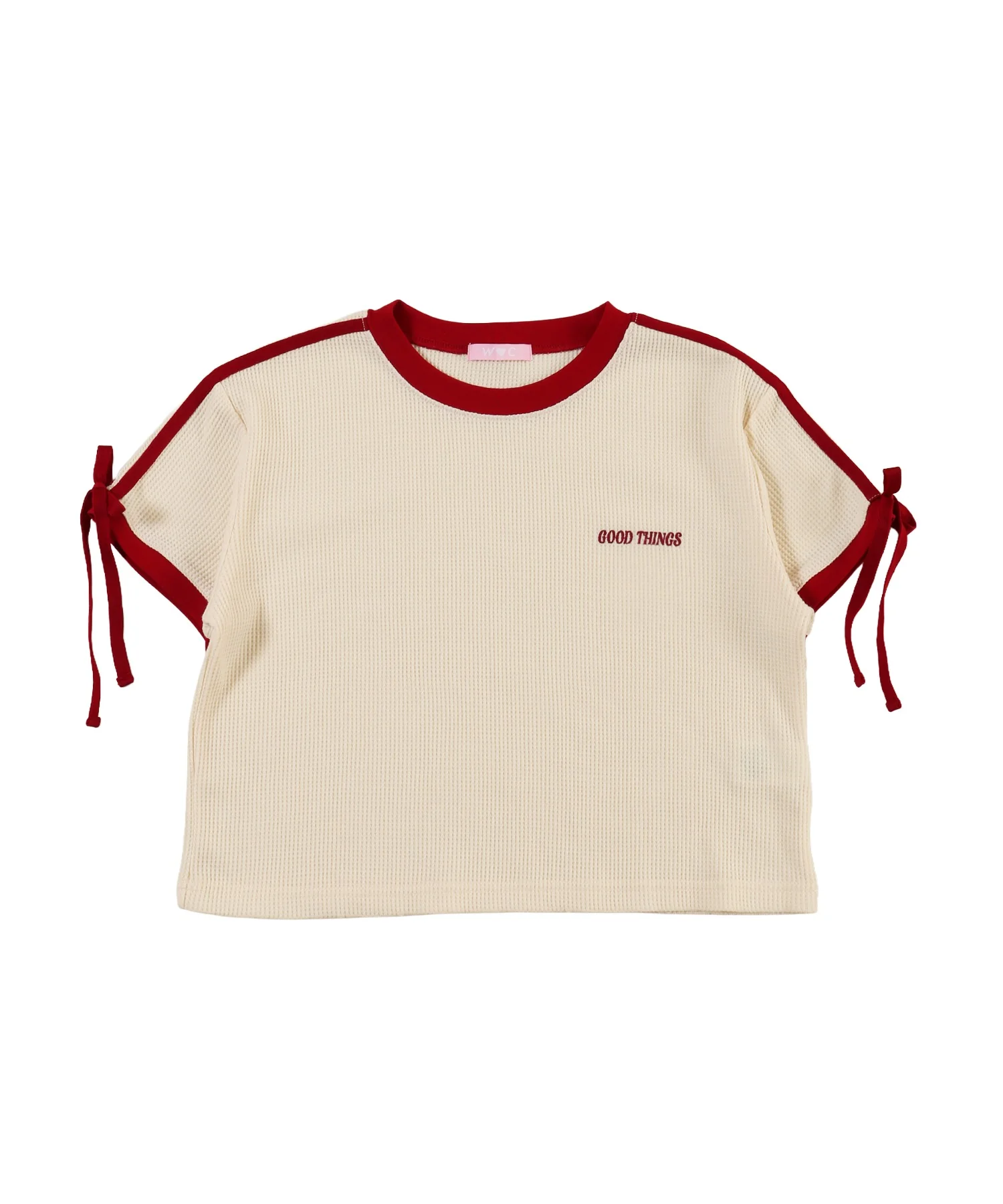 リボンポイント2ラインワッフルTシャツ - Image 35