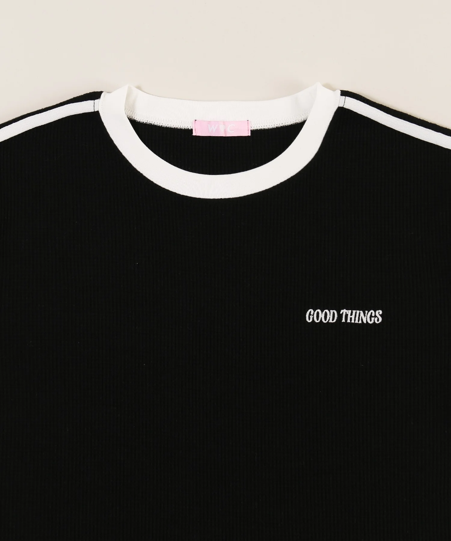 リボンポイント2ラインワッフルTシャツ - Image 38