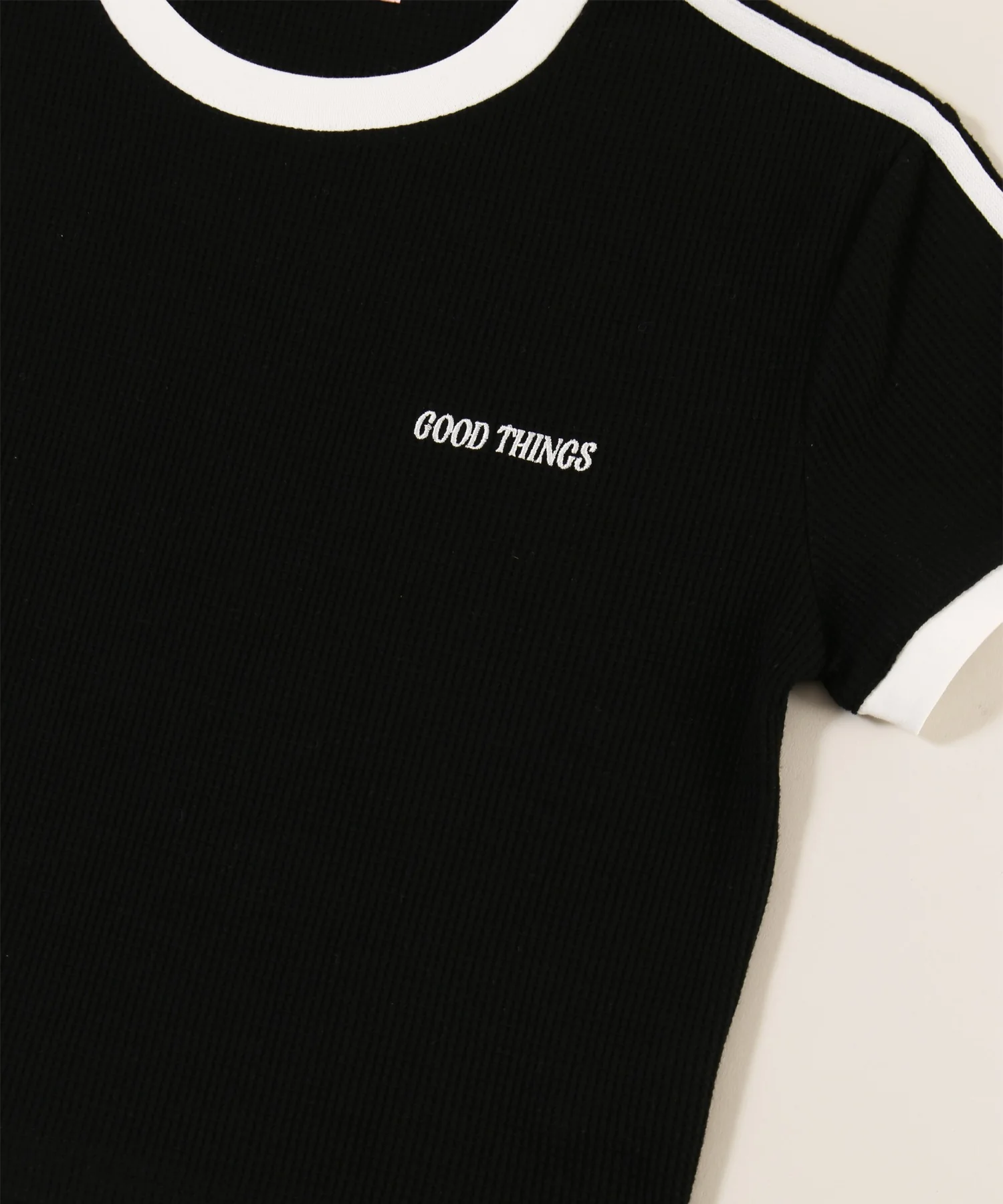 リボンポイント2ラインワッフルTシャツ - Image 39