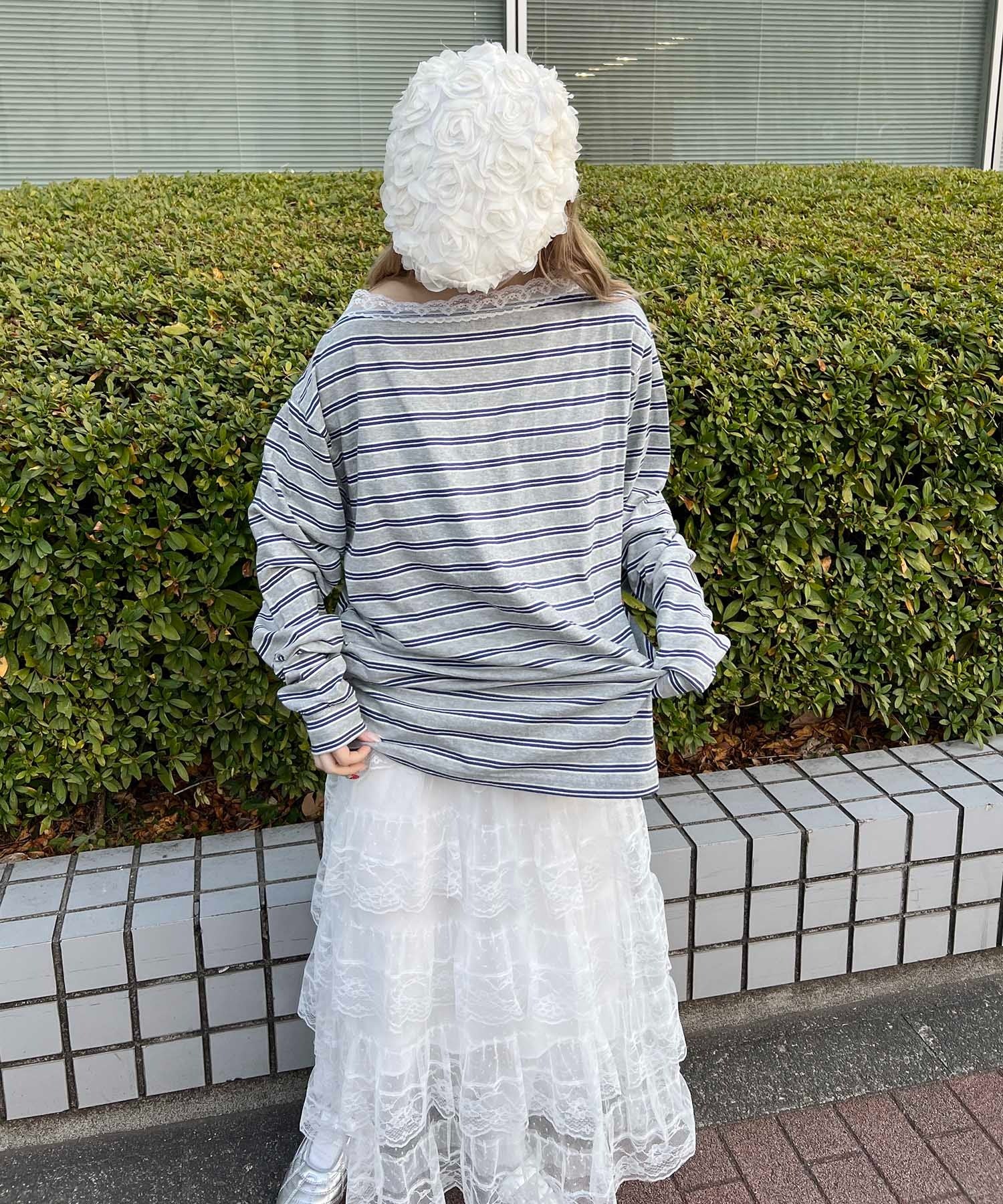 レースパイピングオフショルビッグT - Image 14