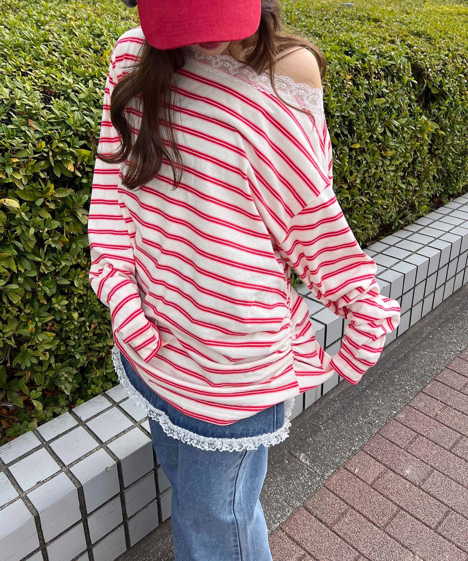 レースパイピングオフショルビッグT - Image 8