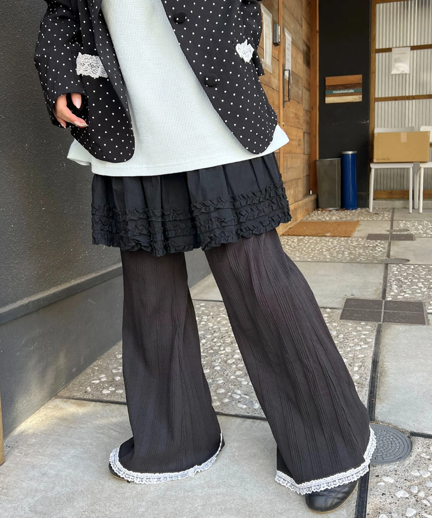 レースヘムワイドパンツ - Image 3