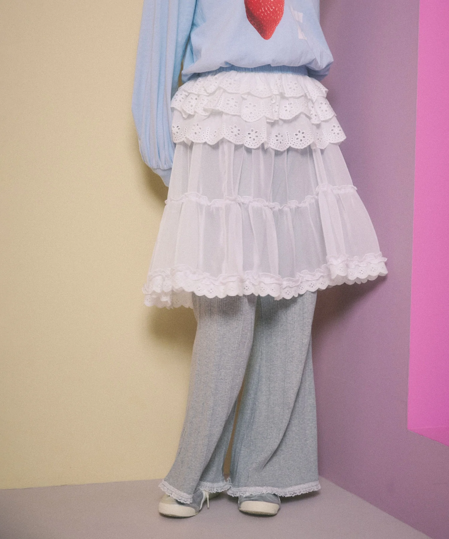 レースヘムワイドパンツ - Image 5