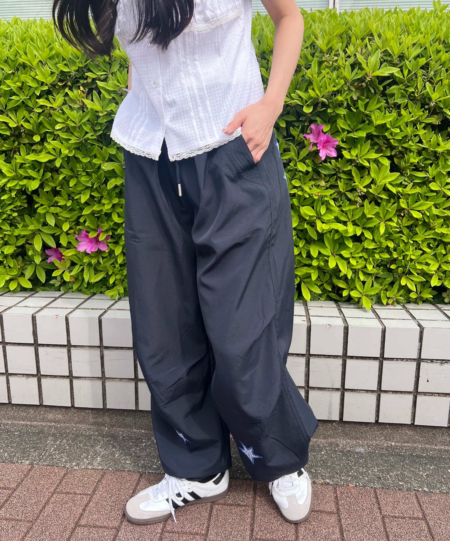 スターパッチタックワイドパンツ - Image 4