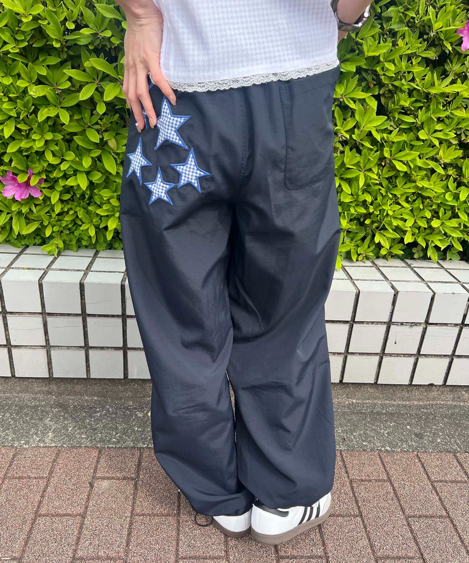 スターパッチタックワイドパンツ - Image 5
