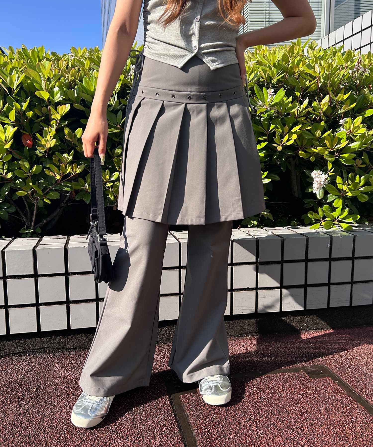 プリーツレイヤードフレアパンツ - Image 10