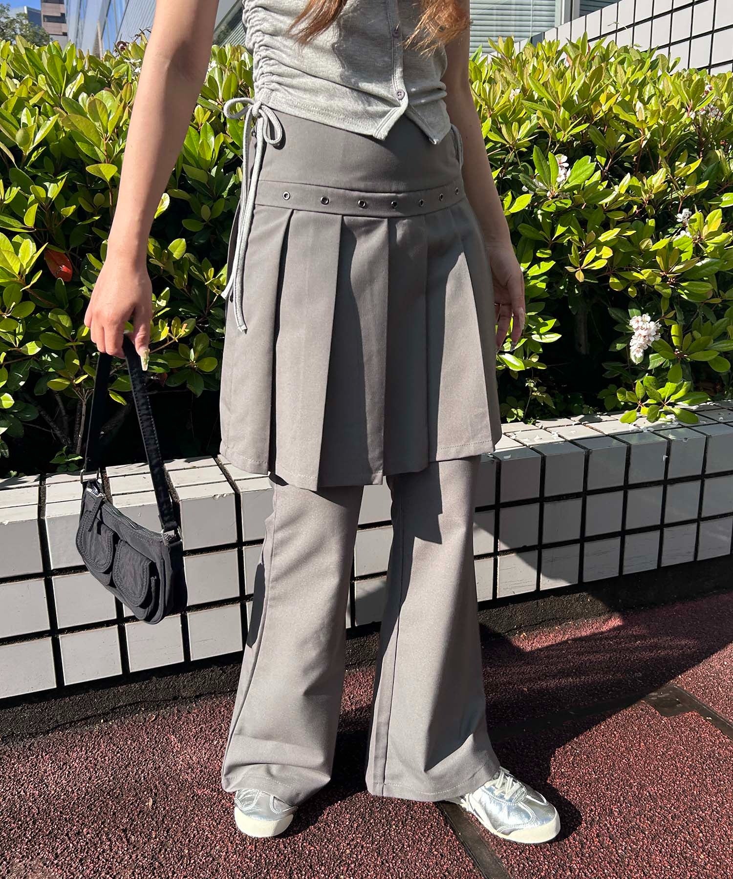 プリーツレイヤードフレアパンツ - Image 12
