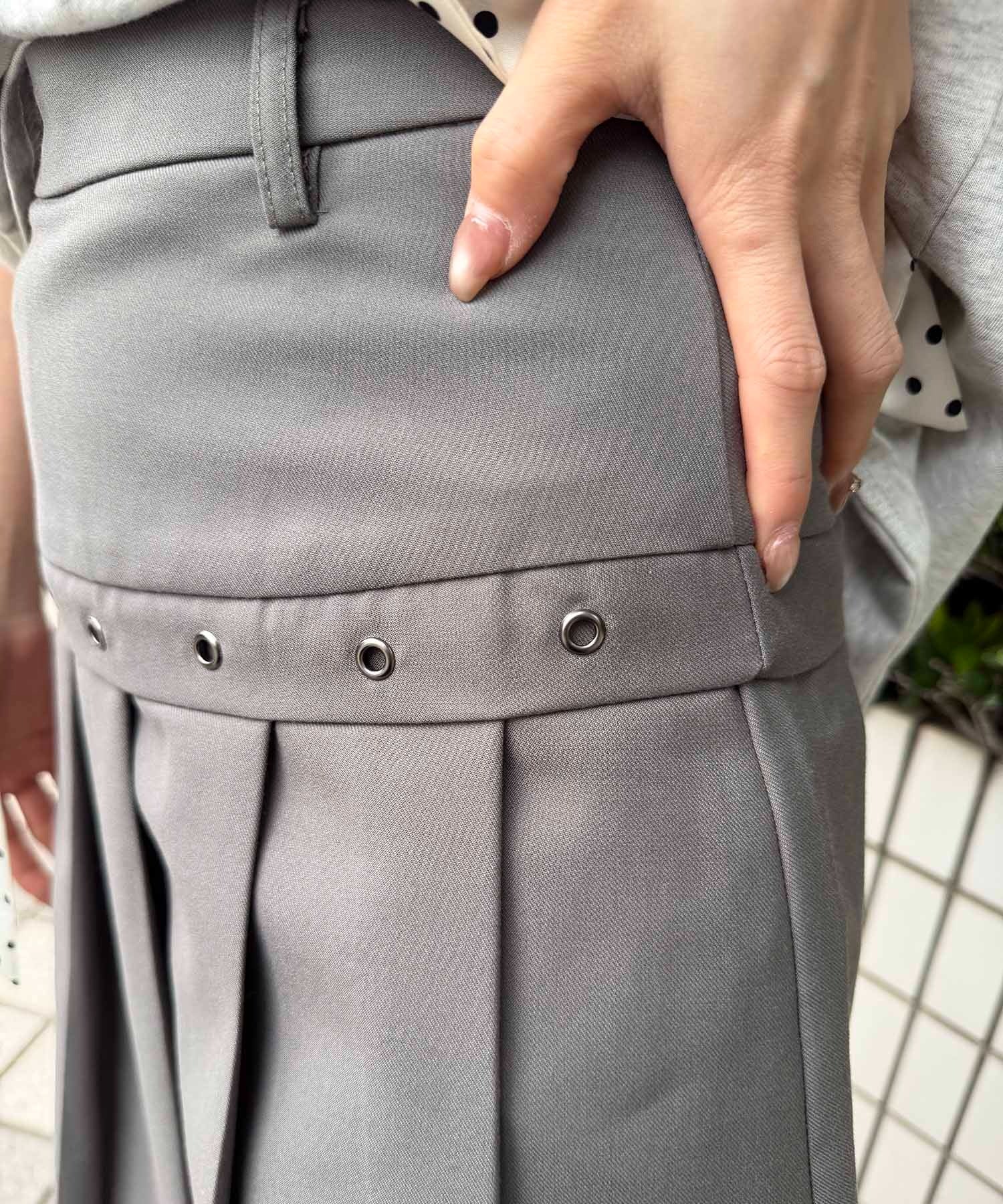 プリーツレイヤードフレアパンツ - Image 8