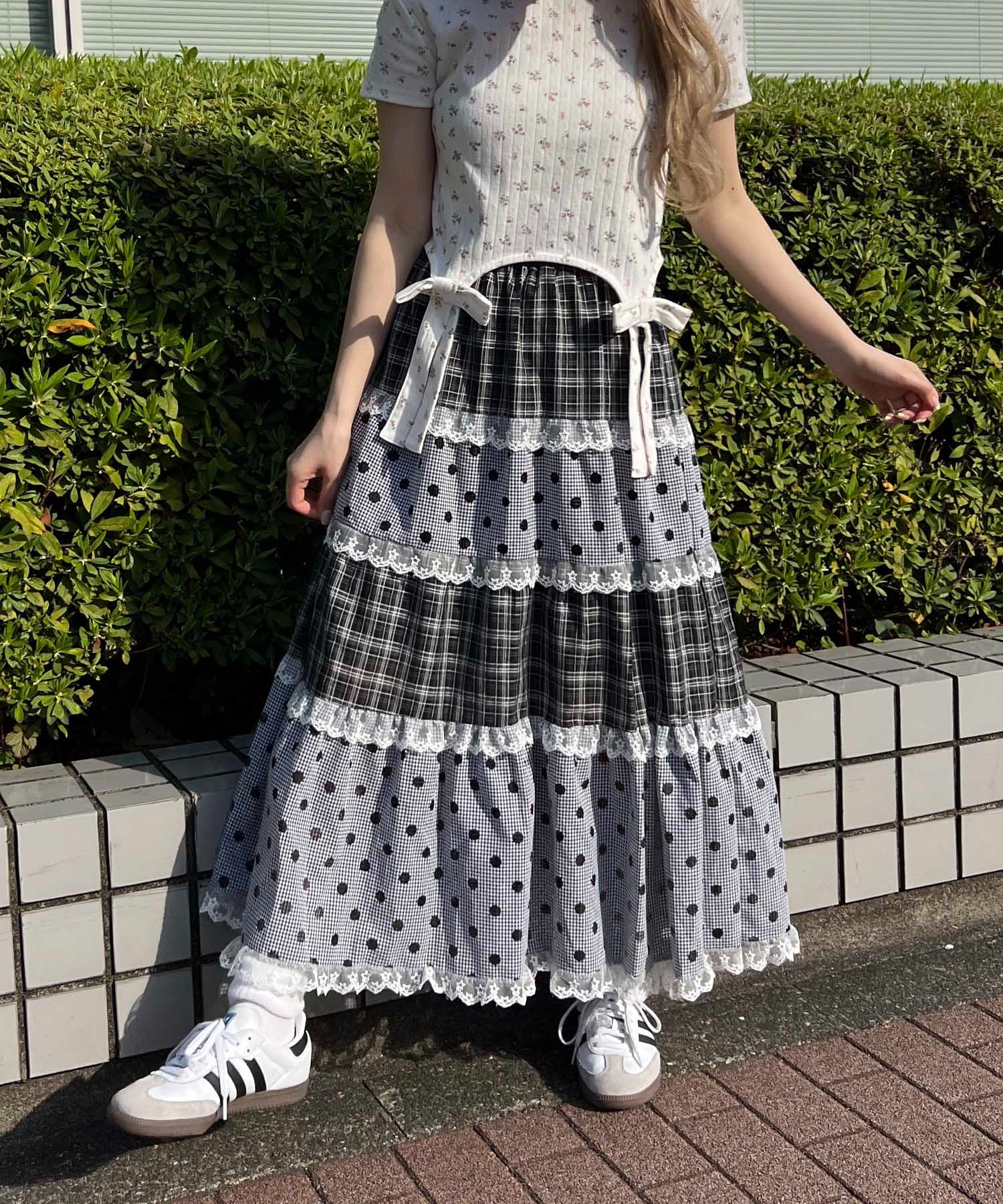 アソートパッチワークフリルロングスカート - Image 12