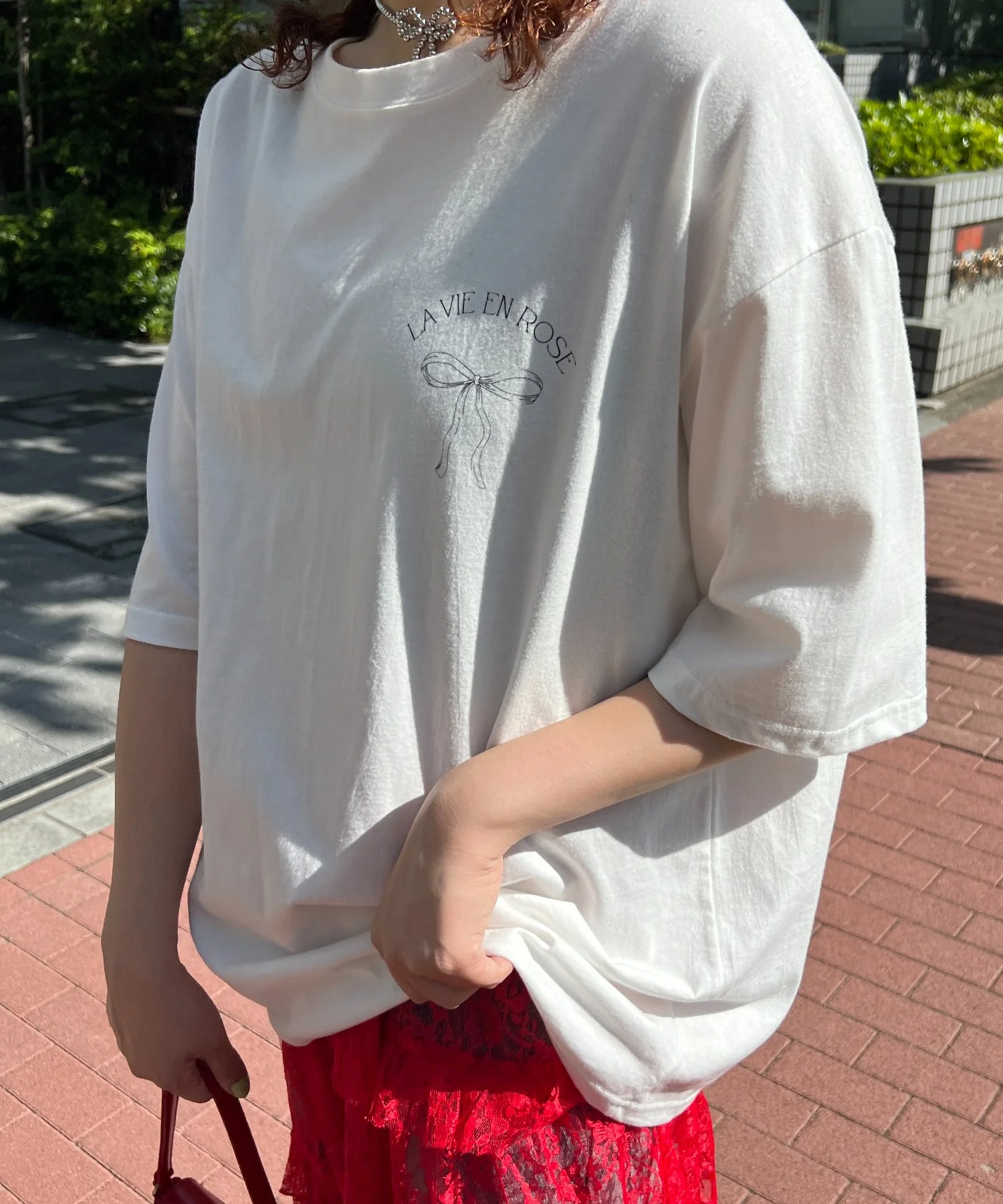 リボンプリントビッグTシャツ - Image 4
