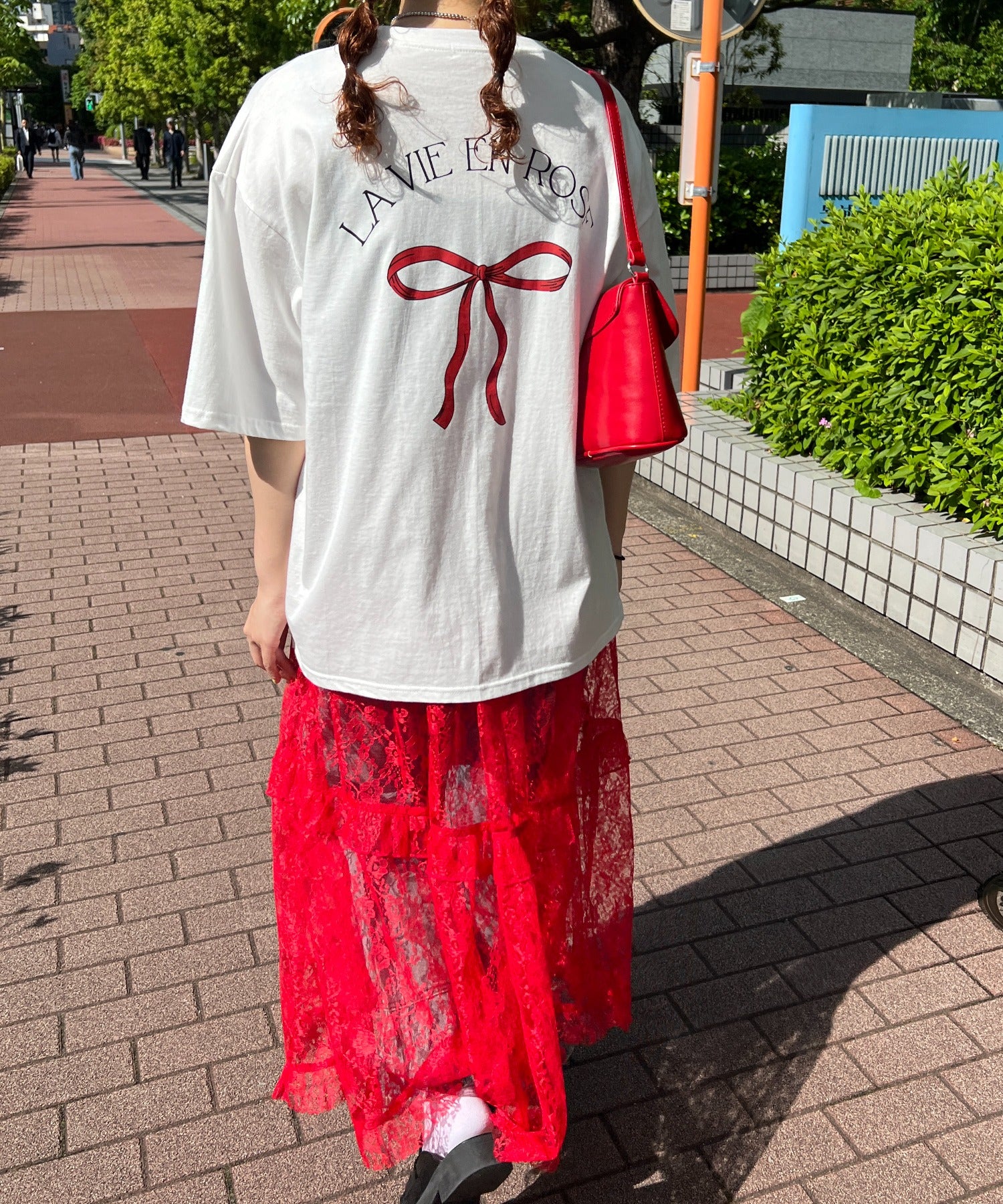リボンプリントビッグTシャツ - Image 5